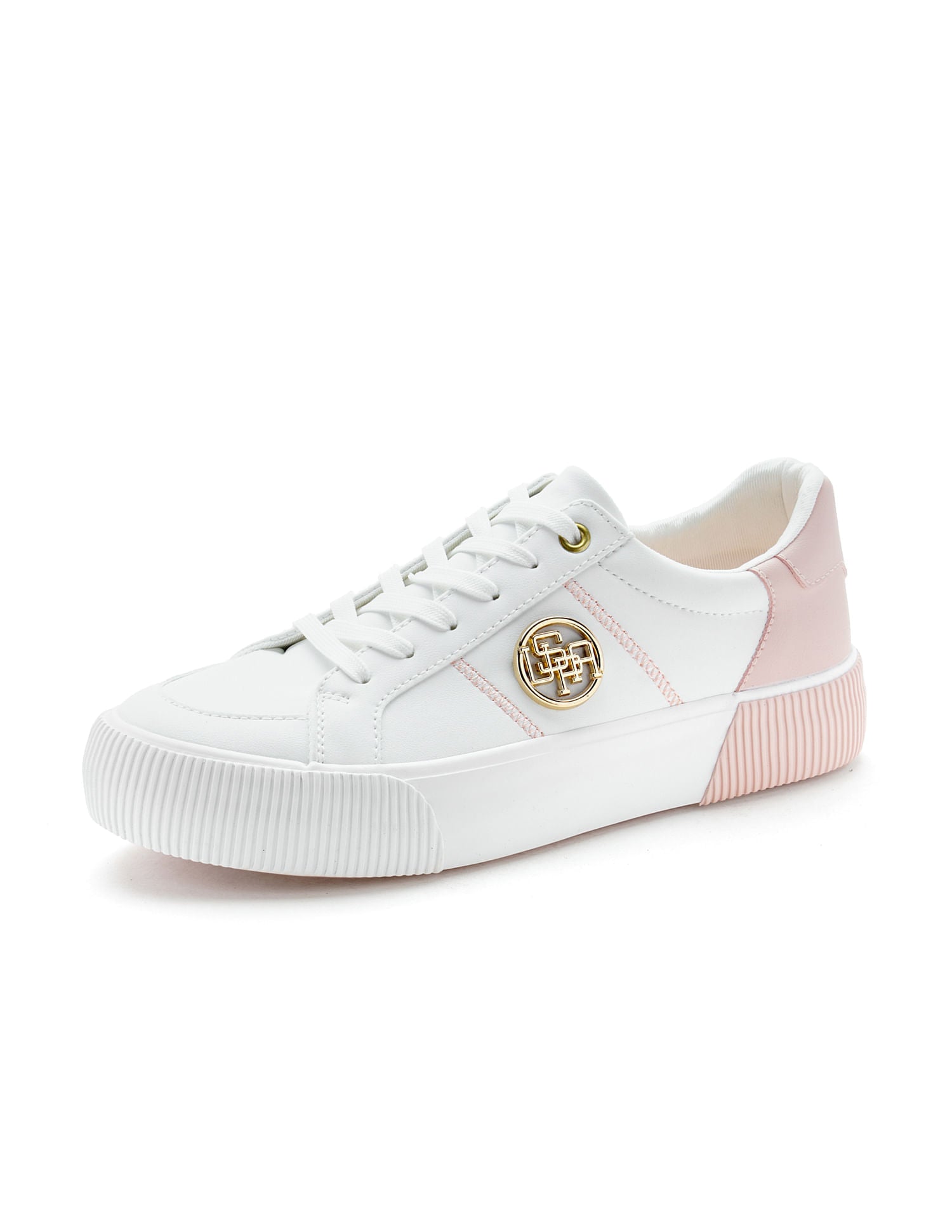 U.S. Polo Assn. Women Katy 3.0 Colourblock Sneakers with Textured Sole Light Pink - U.S. POLO ASSN. | Large