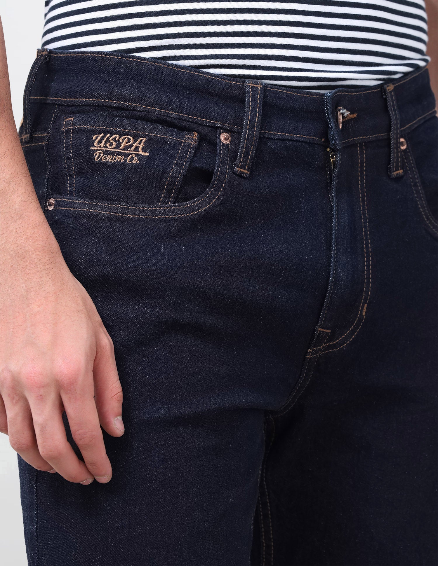 Harold Slim Straight Fit Blue Jeans Dark Indigo - U.S. Polo Assn. India | Large