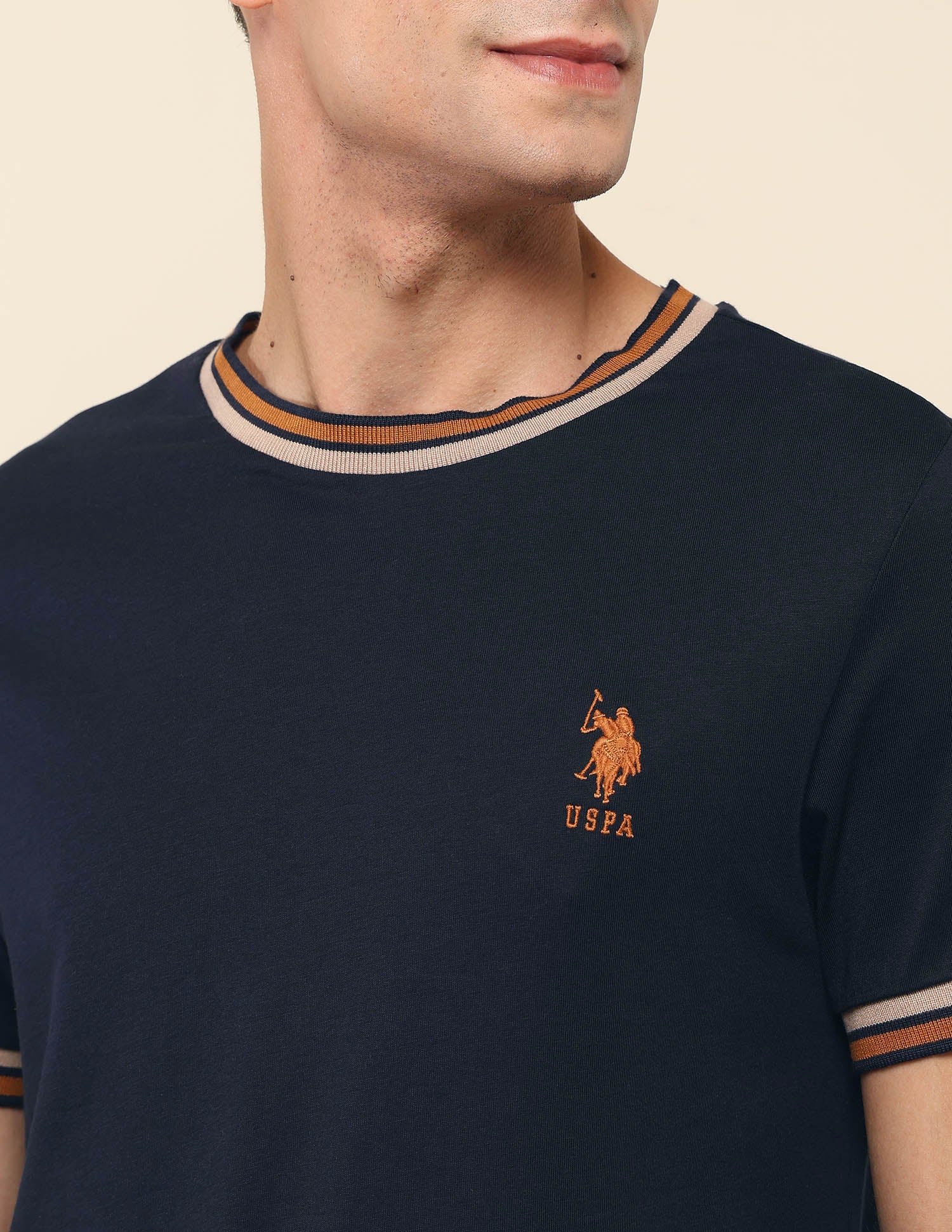Pure Cotton Slim Fit T- Shirt Navy - U.S. Polo Assn. India | Large