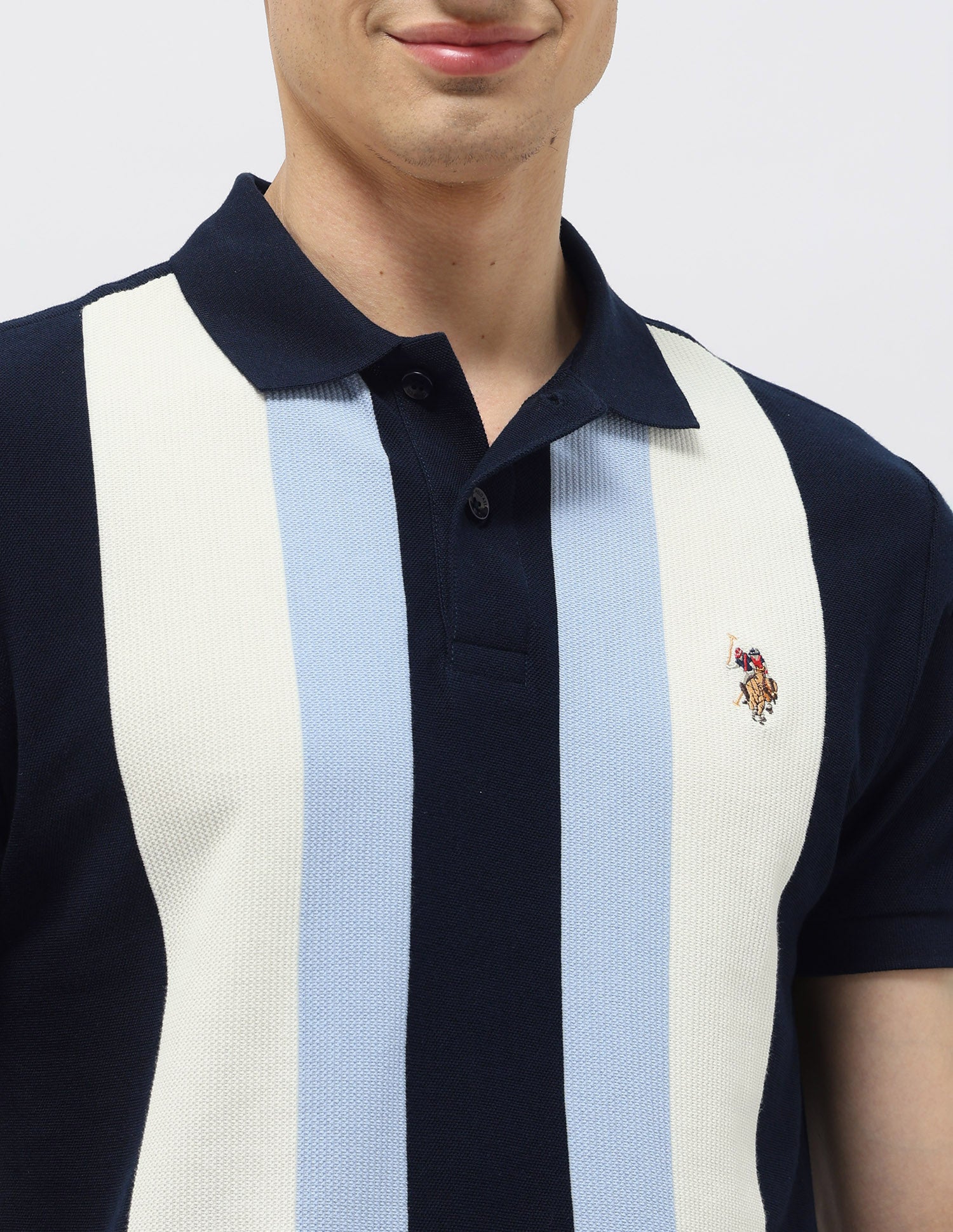 Vertical Striped Regular Fit Polo Shirt Navy - U.S. POLO ASSN. | Large