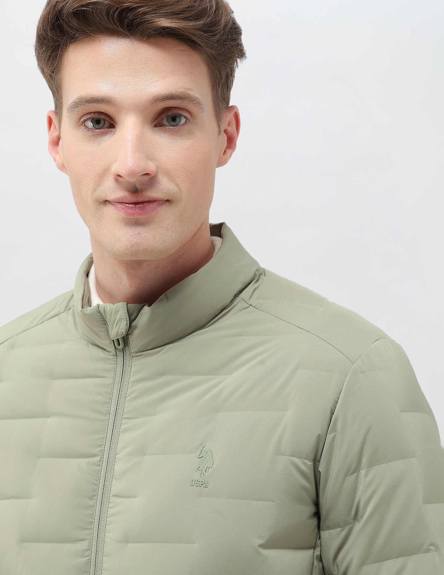 Mock Collar Regular Fit Smartheat Jacket Medium Green - U.S. POLO ASSN. | Large