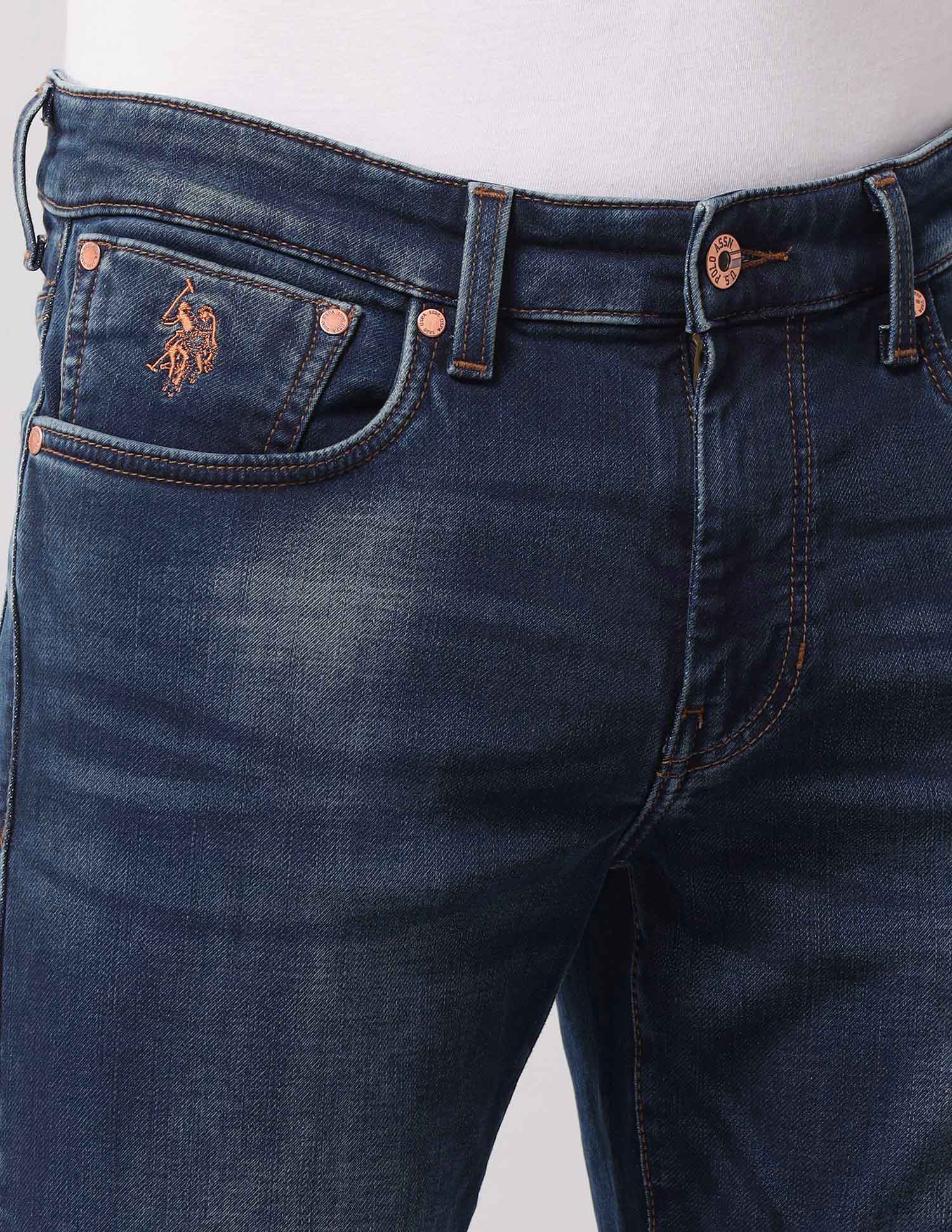Brandon Slim Tapered Fit Blue Jeans Blue - U.S. Polo Assn. India | Large