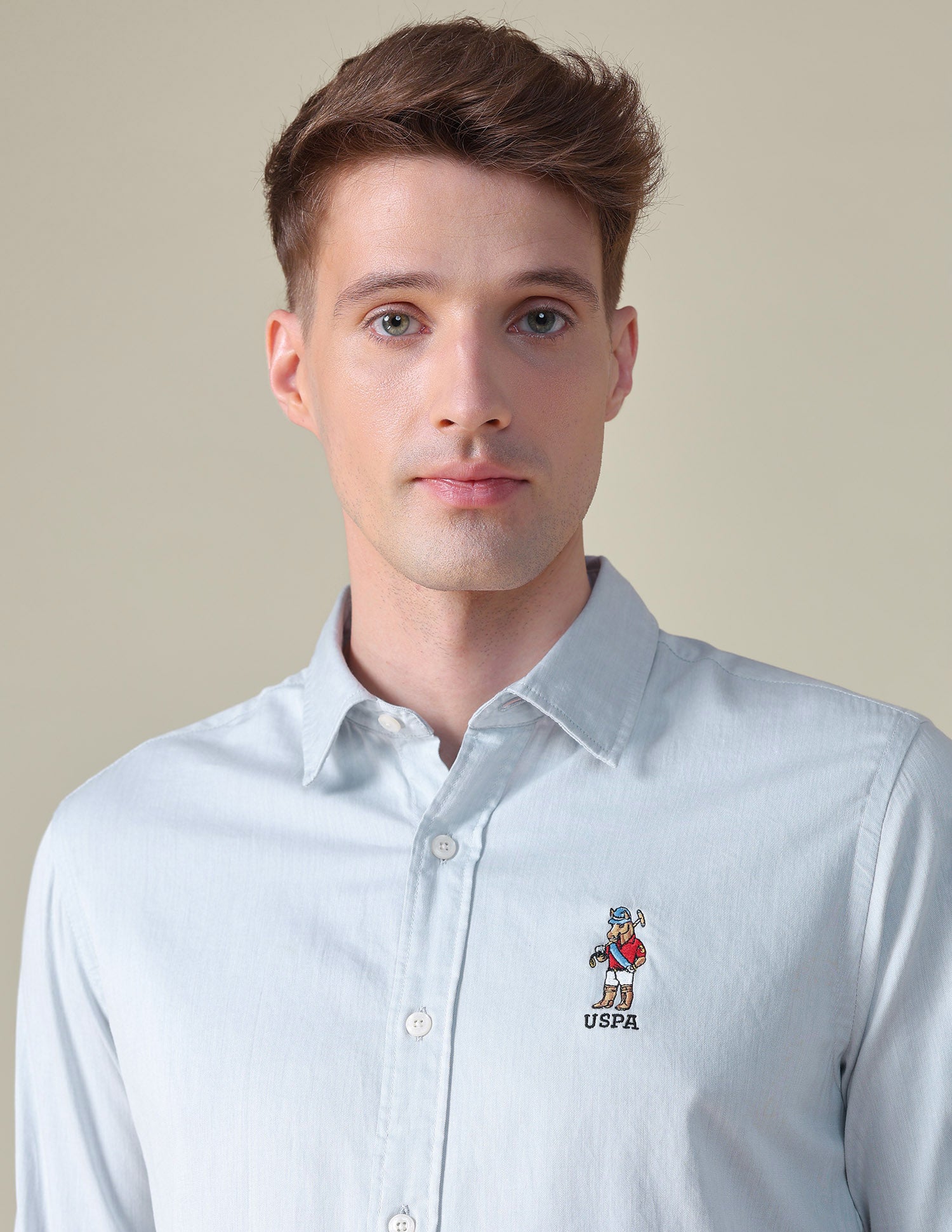 Twill Tailored Fit Shirt Light Grey - U.S. POLO ASSN. | Large