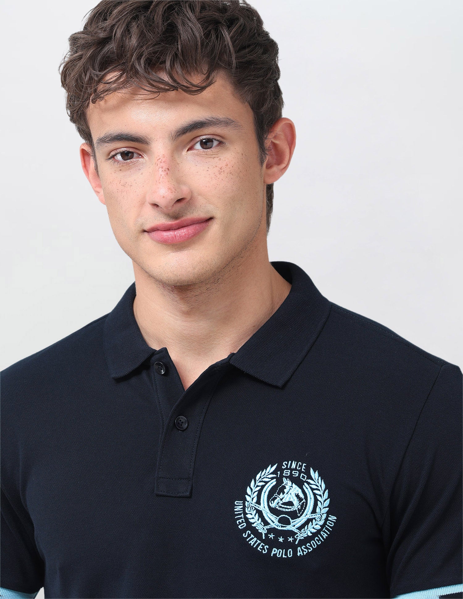 Solid Slim Fit Polo Shirt Navy - U.S. Polo Assn. India | Large