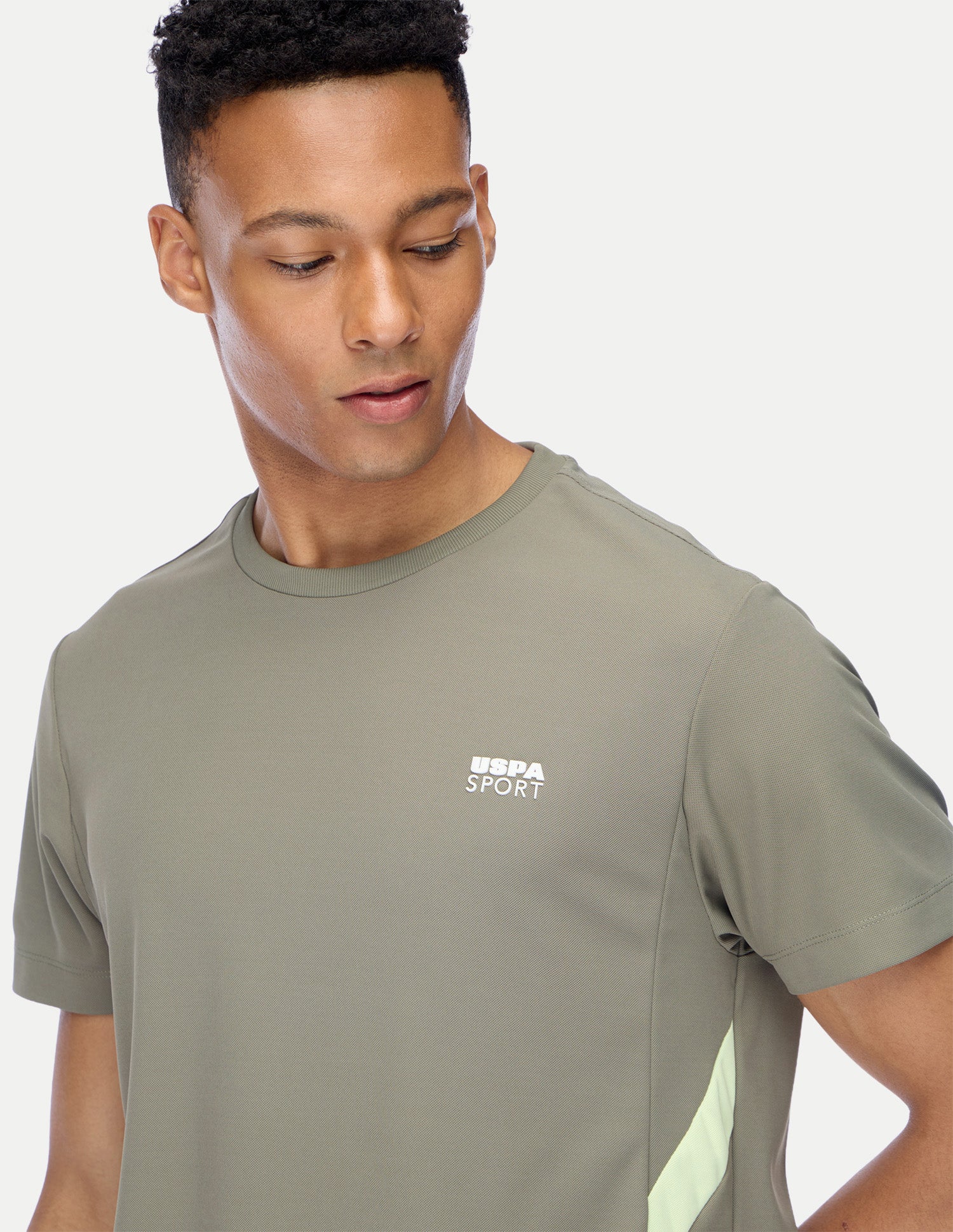 Solid Regular Fit Active T-Shirt Light Green - U.S. Polo Assn. India | Large