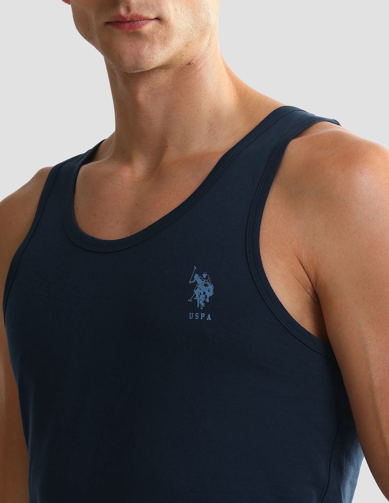 Solid Cotton OEV05 Vest - Pack Of 2 Navy - U.S. POLO ASSN. | Large