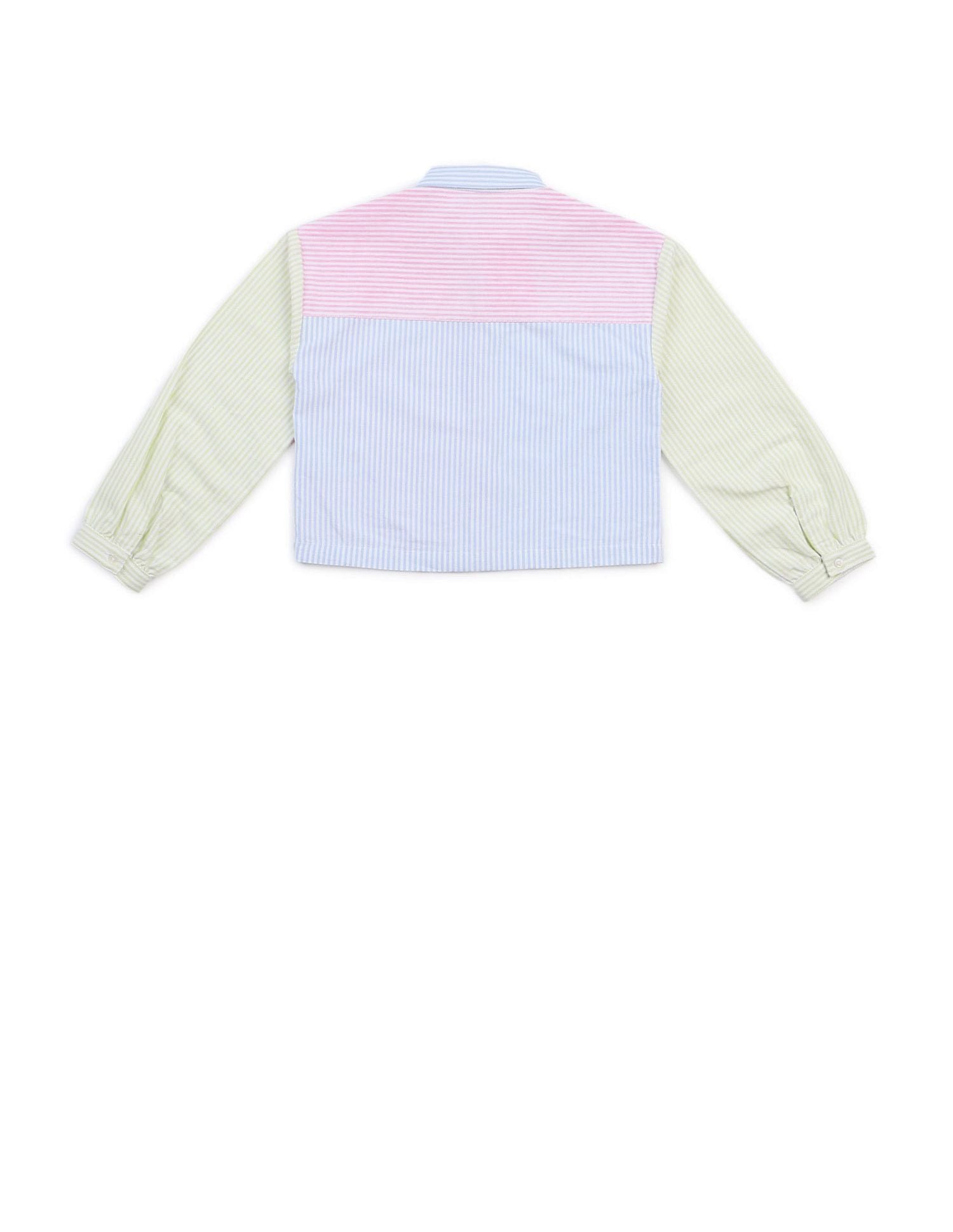 Girls Vertcial Striped Colorblocked Top Multi-colour - U.S. POLO ASSN. | Large