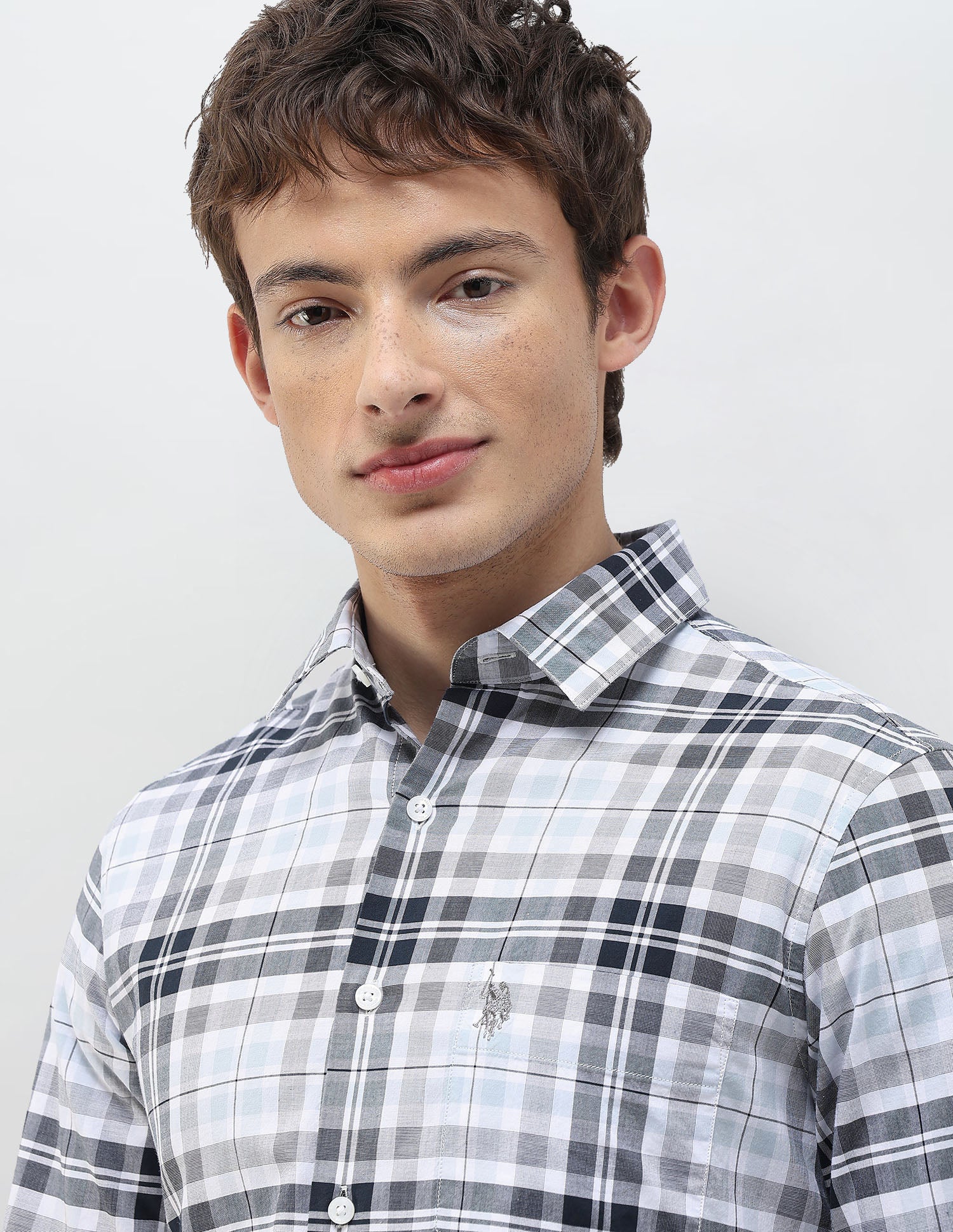 Tartan Checked Regular Fit Shirt Navy - U.S. Polo Assn. India | Large