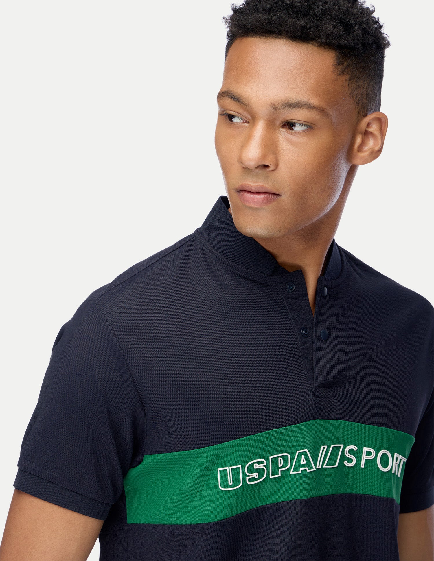 Brand Embossed Regular Fit Active Polo Shirt Navy - U.S. Polo Assn. India | Large