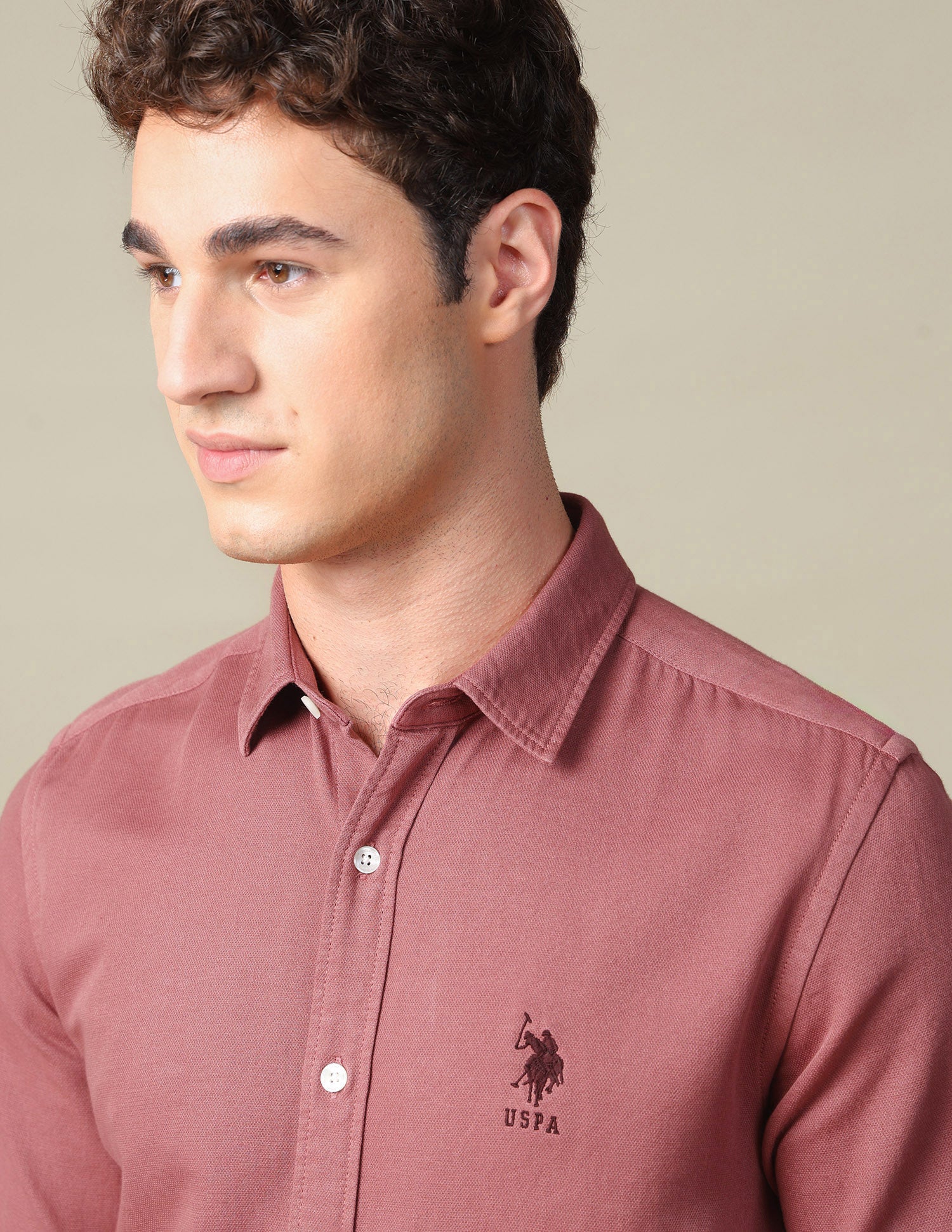 Solid Regular Fit Shirt Rust - U.S. Polo Assn. India | Large