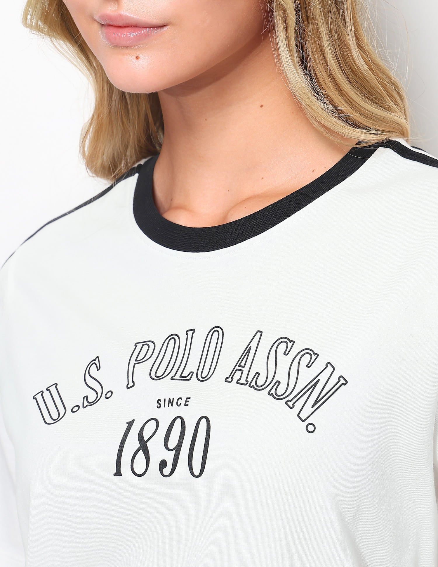 Relaxed Fit Brand Printed T-Shirt White - U.S. Polo Assn. India | Large