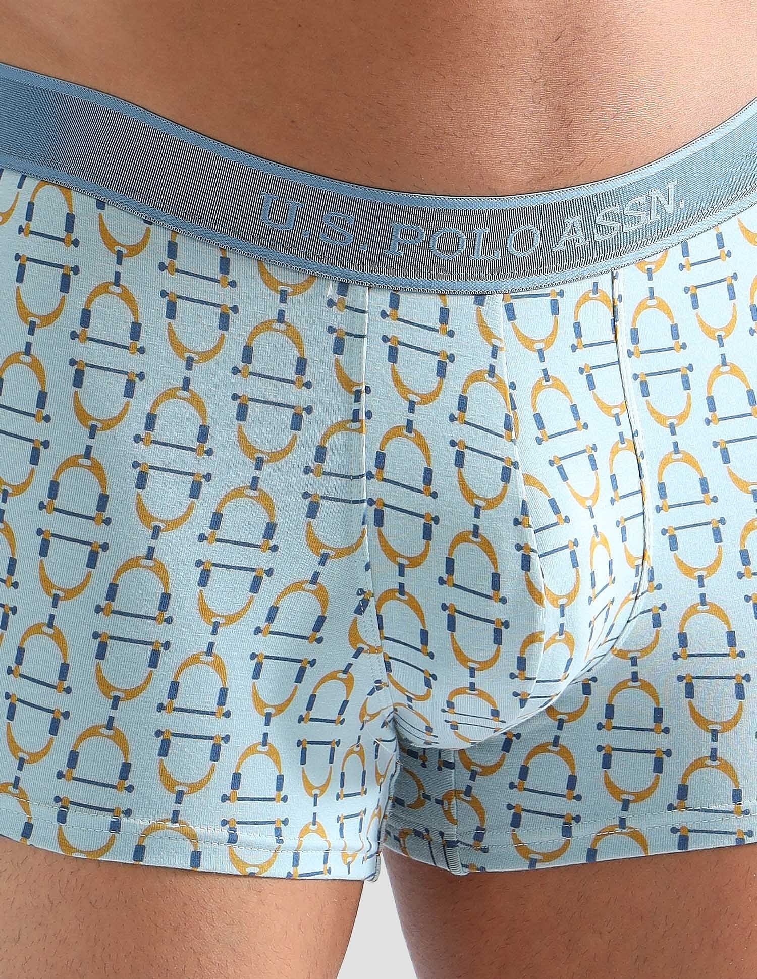 Anti Microbial Printed PT005 Trunks - Pack of 1 Blue Print - U.S. POLO ASSN. | Large