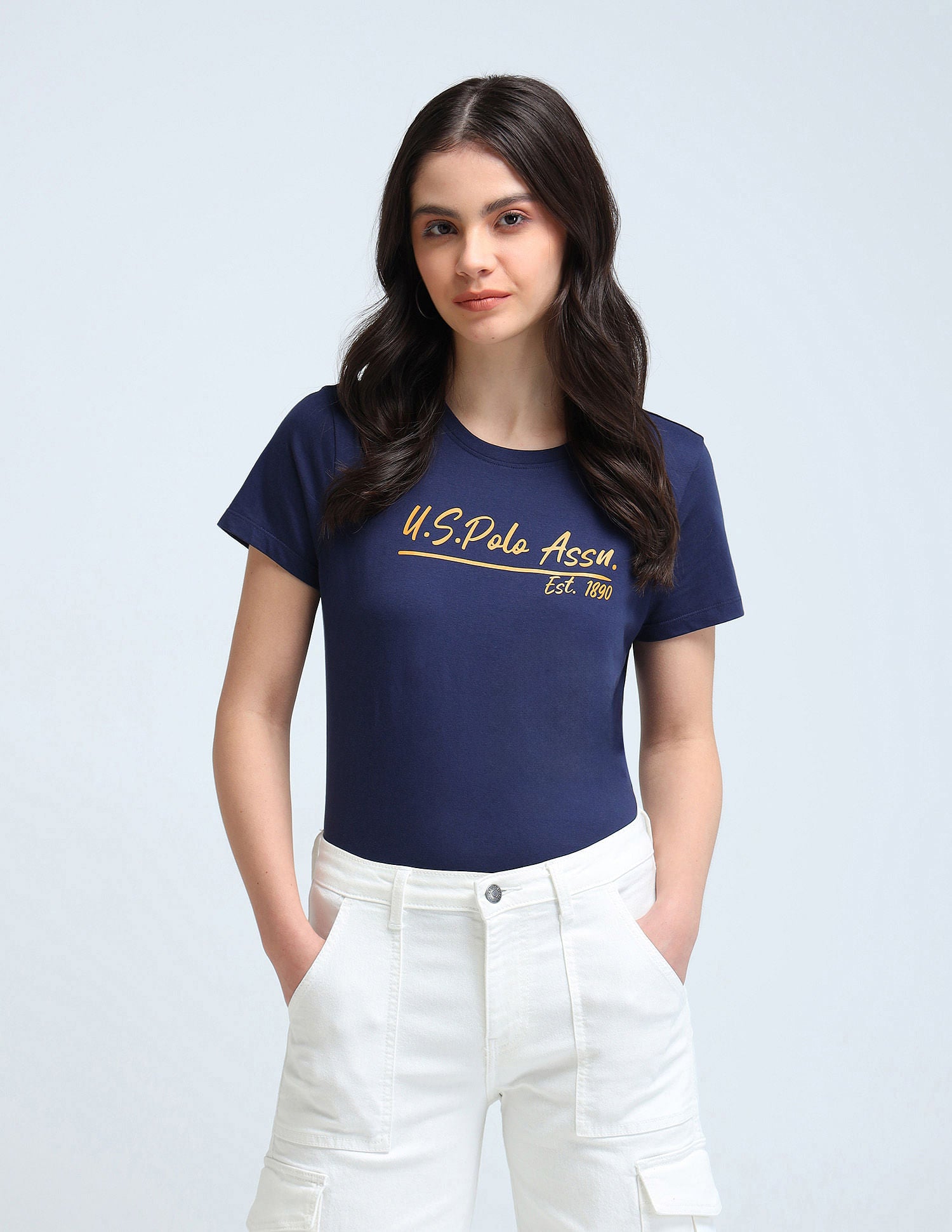 Pure Cotton Brand Print T-Shirt Navy - U.S. POLO ASSN. | Large