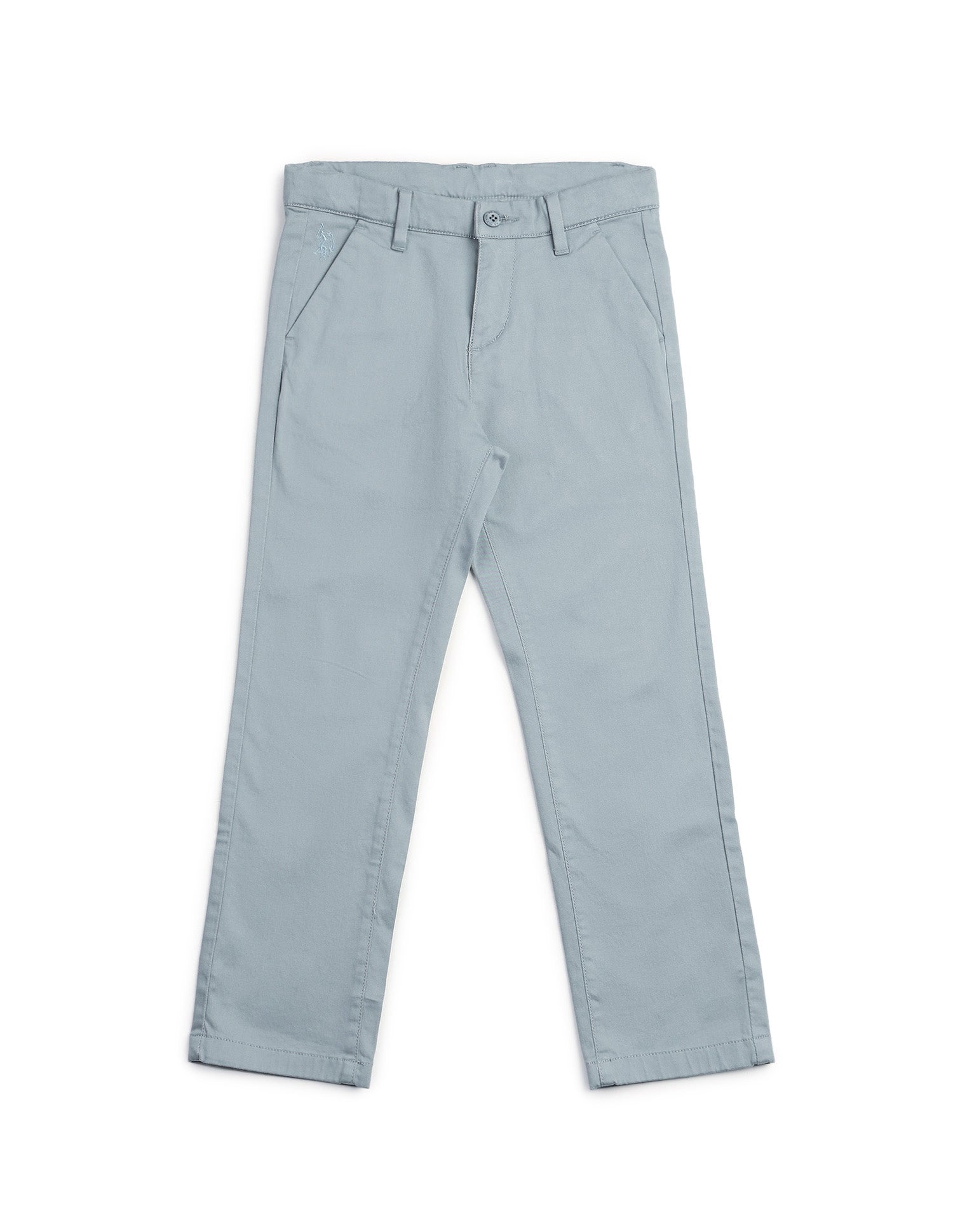 Boys Slim Fit Solid Trousers Aqua - U.S. POLO ASSN. | Large