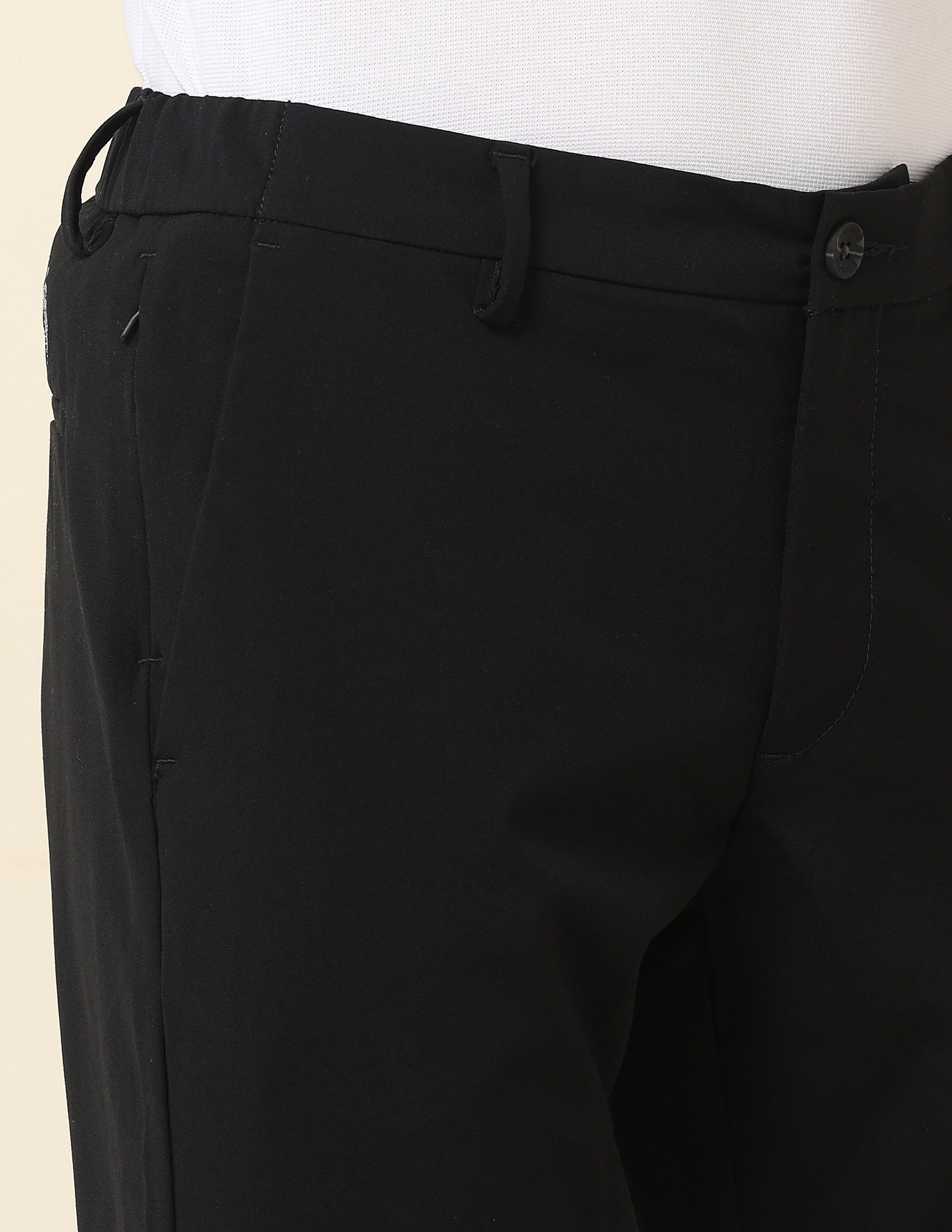 Austin Slim Fit Solid Trousers Black - U.S. Polo Assn. India | Large