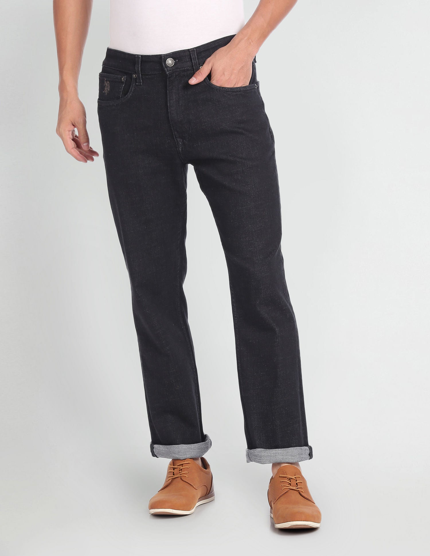 Connor Bootcut Fit Rinsed Jeans Black - U.S. Polo Assn. India | Large