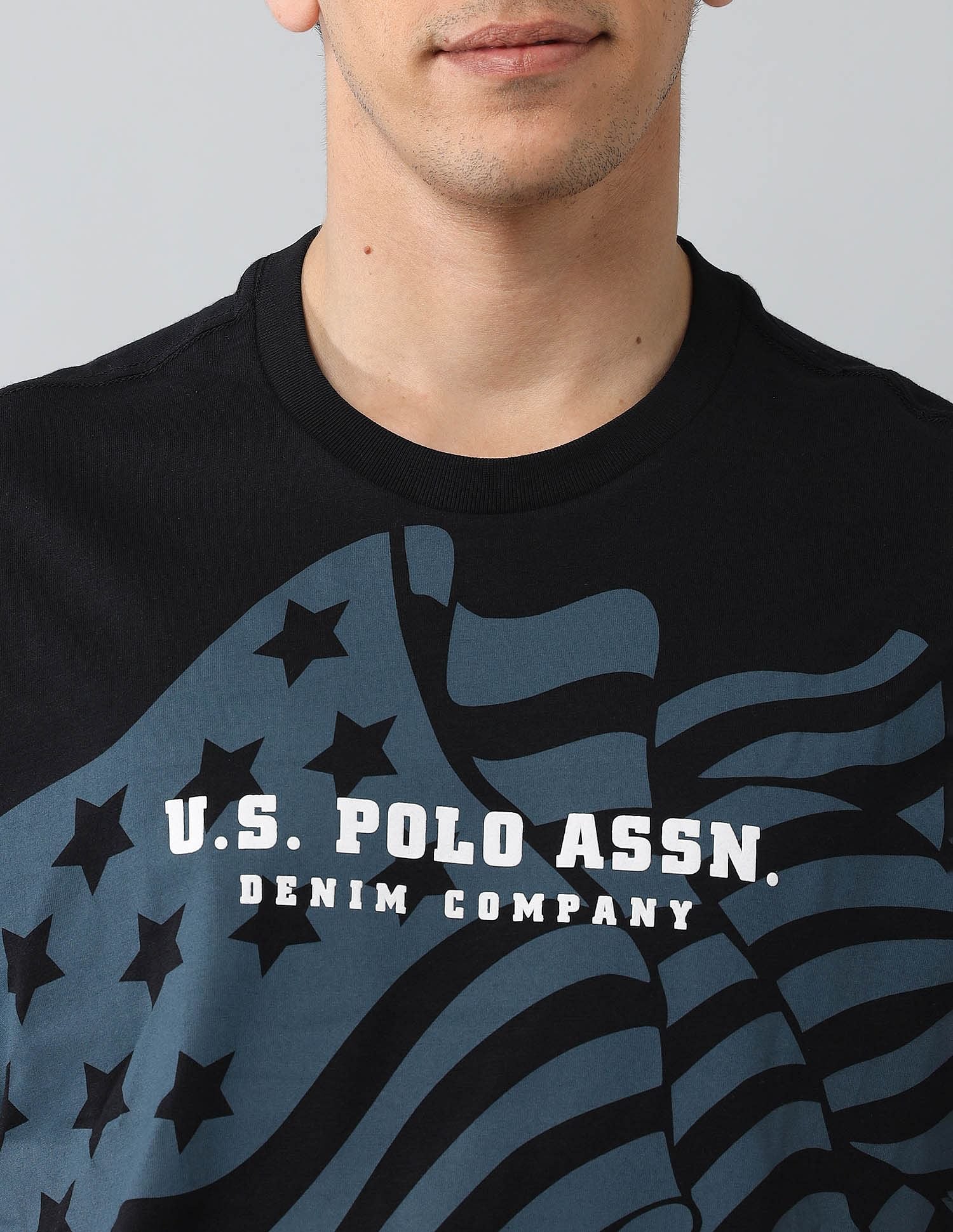 Muscle Fit Heritage Graphic Printed T-Shirt Black - U.S. Polo Assn. India | Large