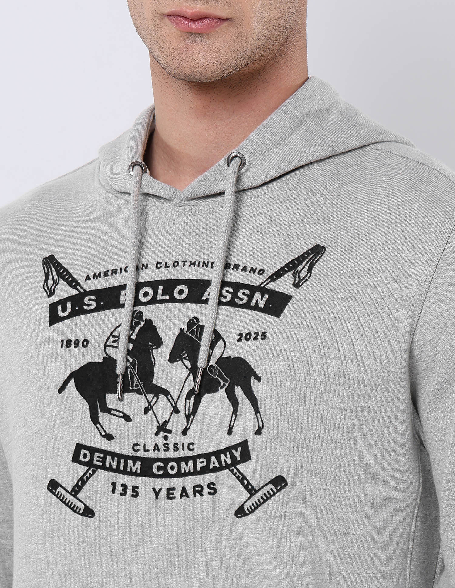 Graphic Brand Printed Regular Fit Sweatshirt Grey - U.S. POLO ASSN. | Large