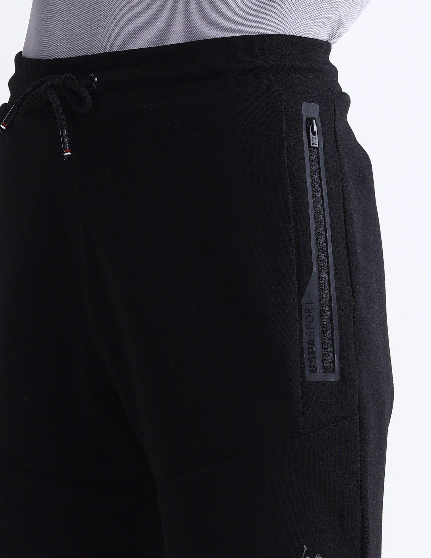 Slim Fit Solid Active Shorts Black - U.S. Polo Assn. India | Large