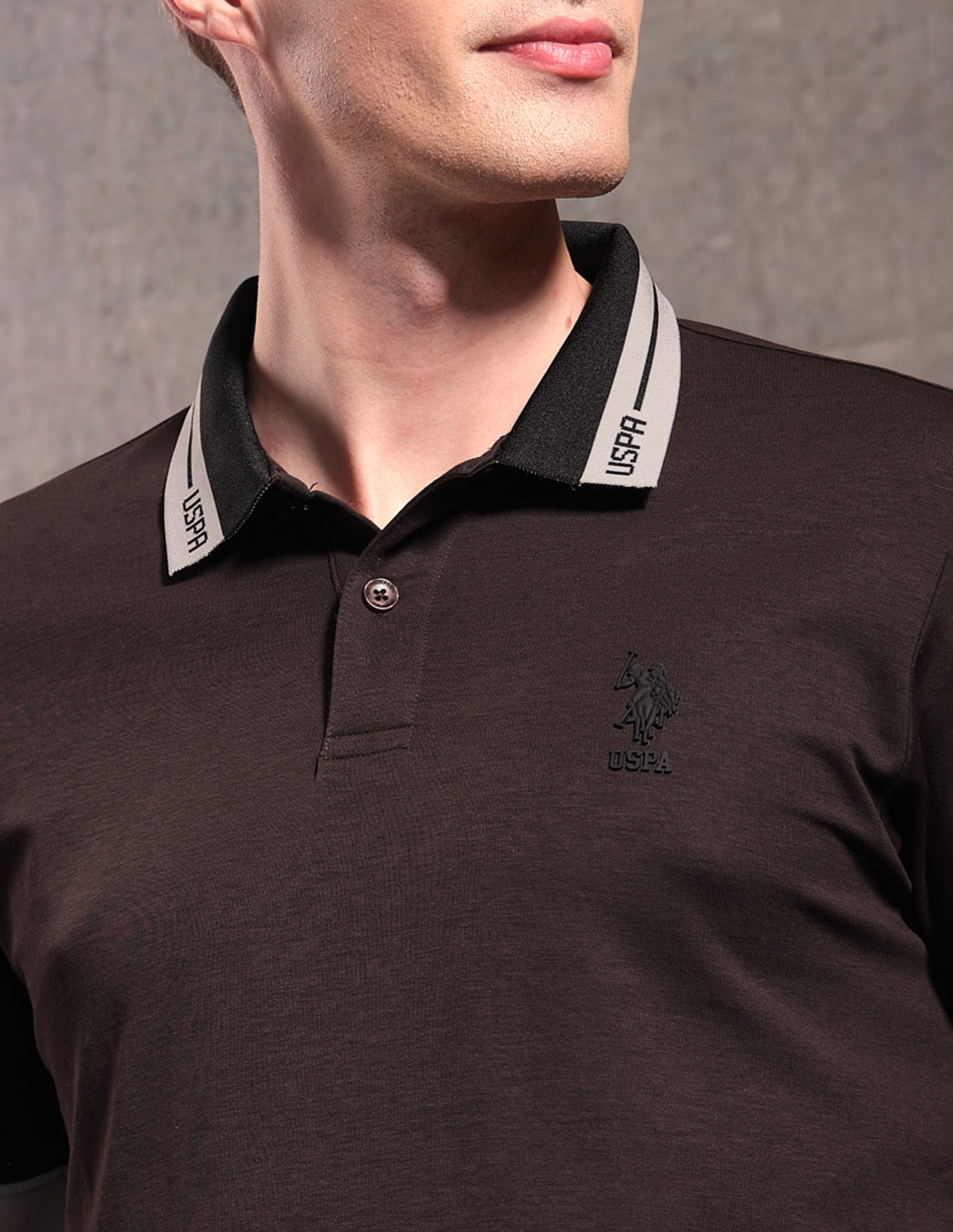 Black & Gold Regular Fit Polo Shirt Dark Brown - U.S. POLO ASSN. | Large