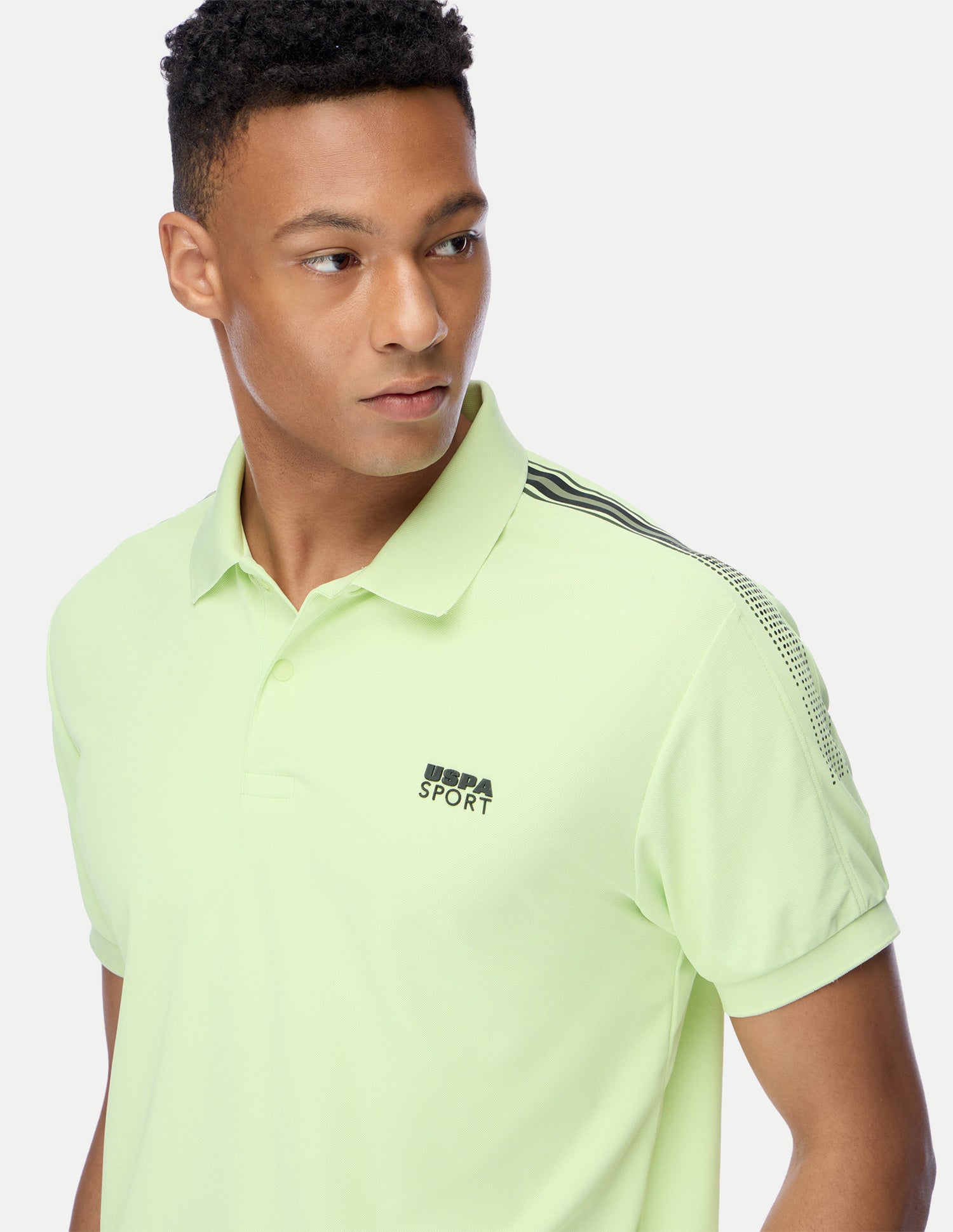 Solid Regular Fit Active Polo Shirt Lime-Green - U.S. Polo Assn. India | Large