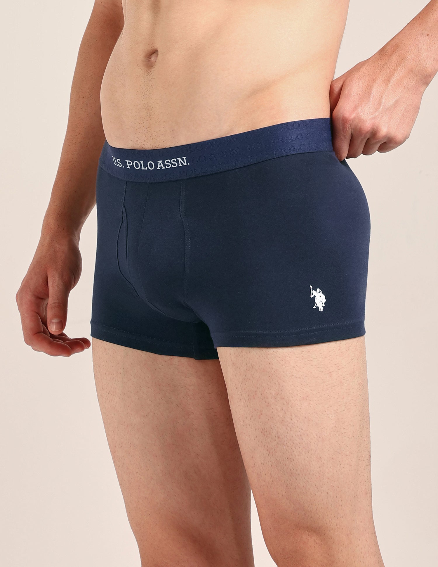 Cotton Stretch Antimicrobial OET21 Trunk - Pack Of 2 Black/Navy - U.S. Polo Assn. India | Large