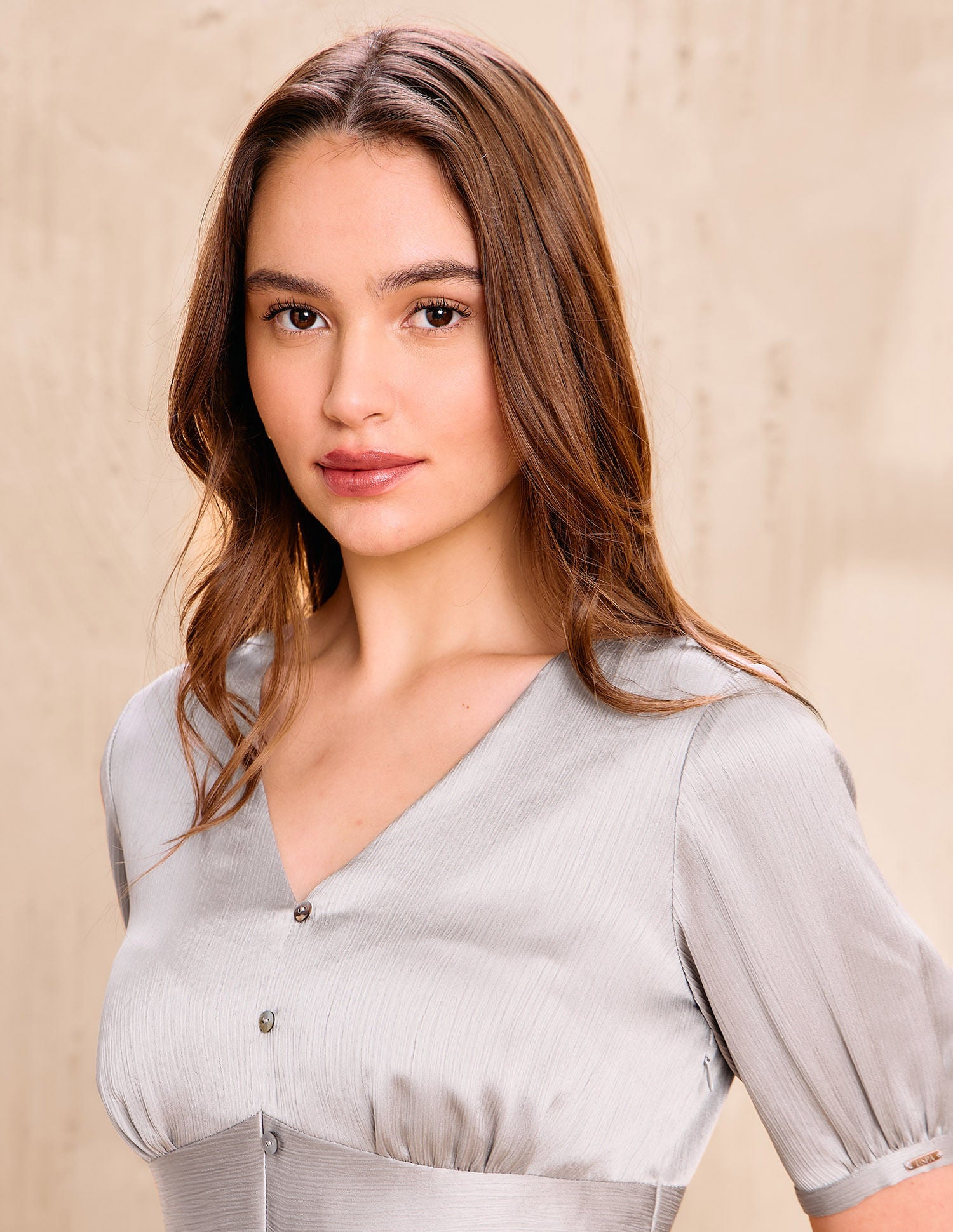 Solid V-neck A-lineDress Grey - U.S. POLO ASSN. | Large