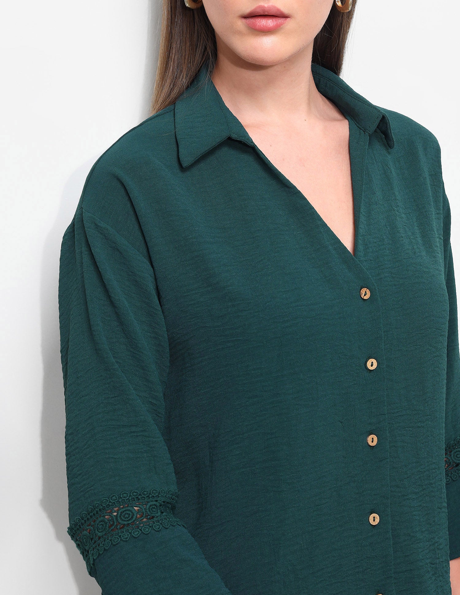 Relaxed Fit V-Neck Top Green - U.S. Polo Assn. India | Large