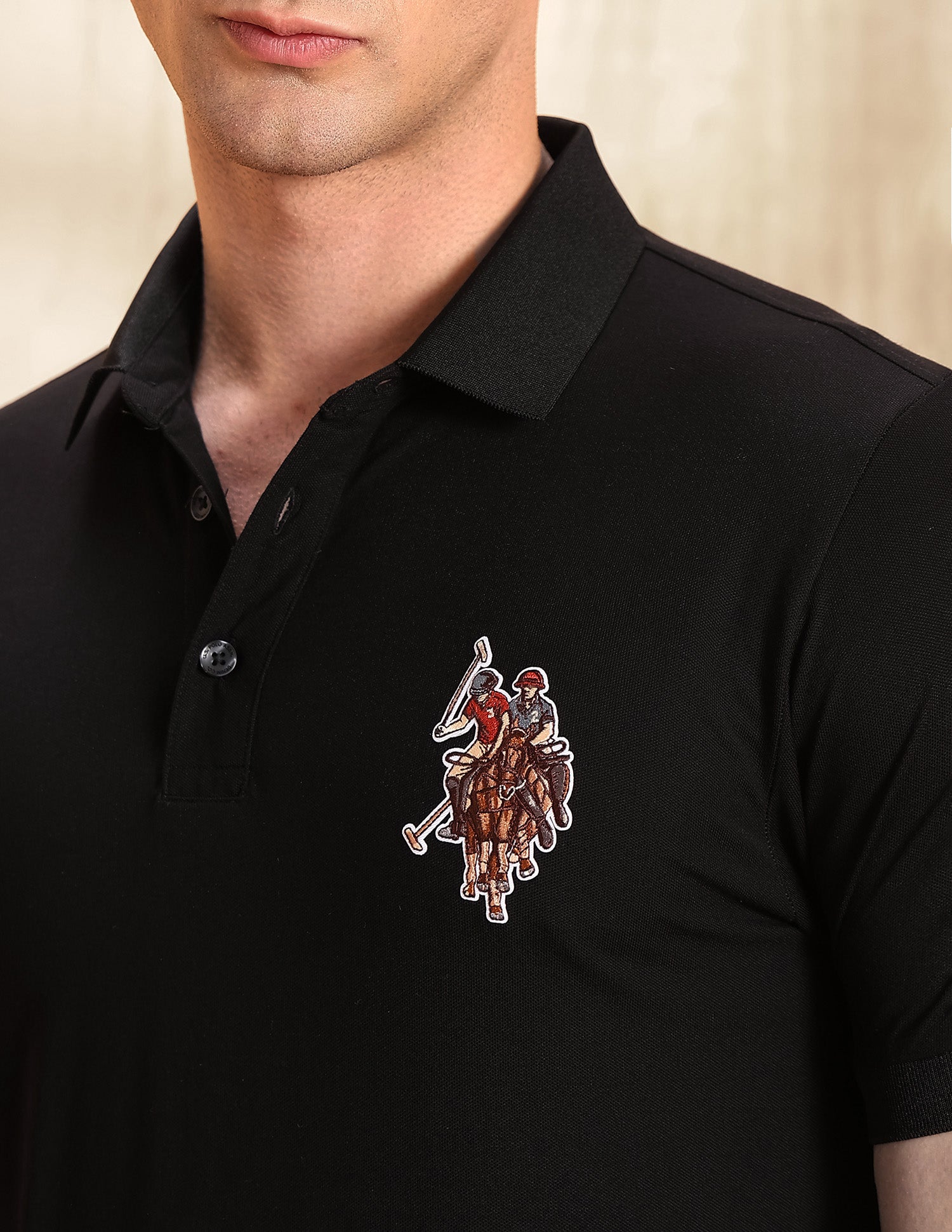 Solid Legend Of Horseshoe Polo Shirt Black - U.S. POLO ASSN. | Large