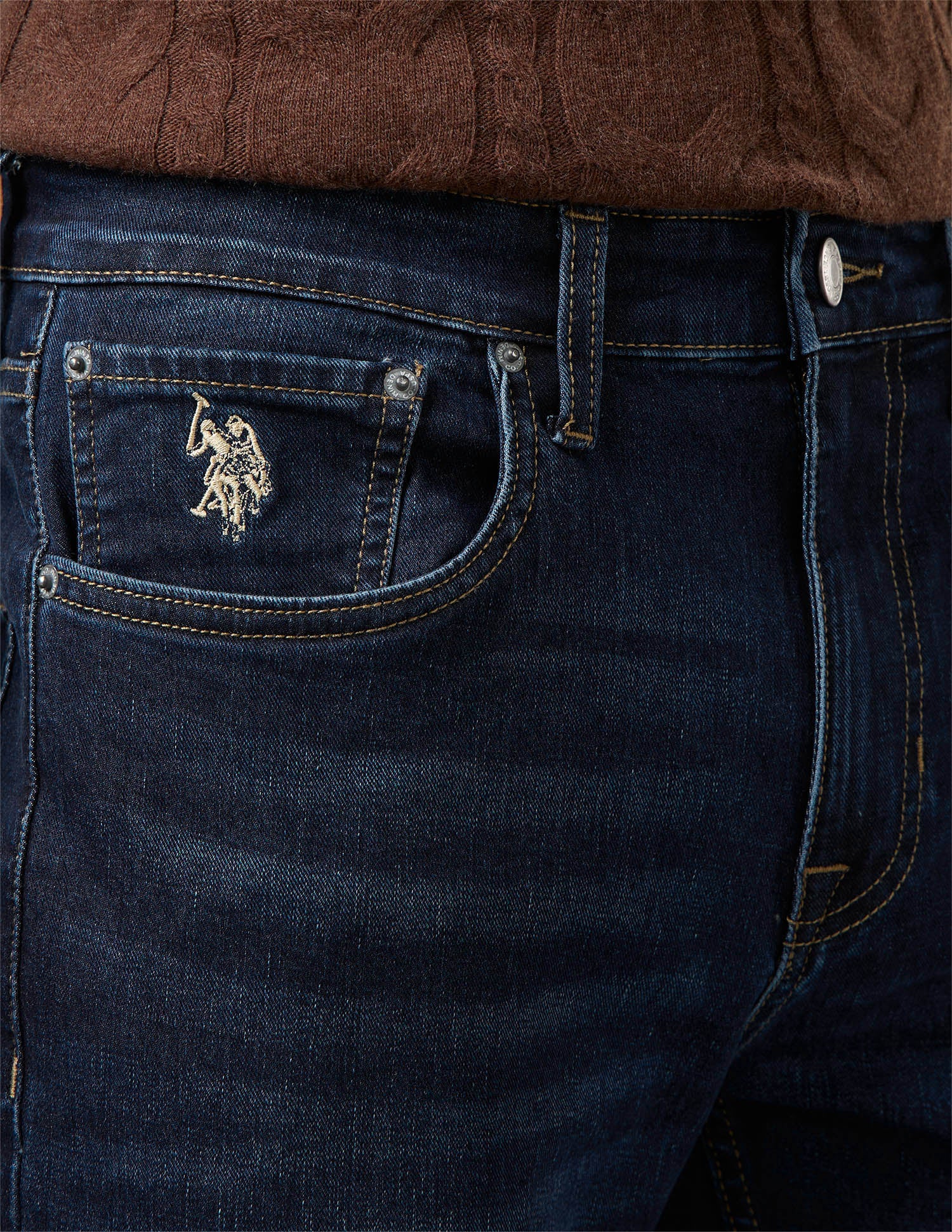 Harold Slim Straight Fit Blue Jeans Dark Indigo - U.S. Polo Assn. India | Large
