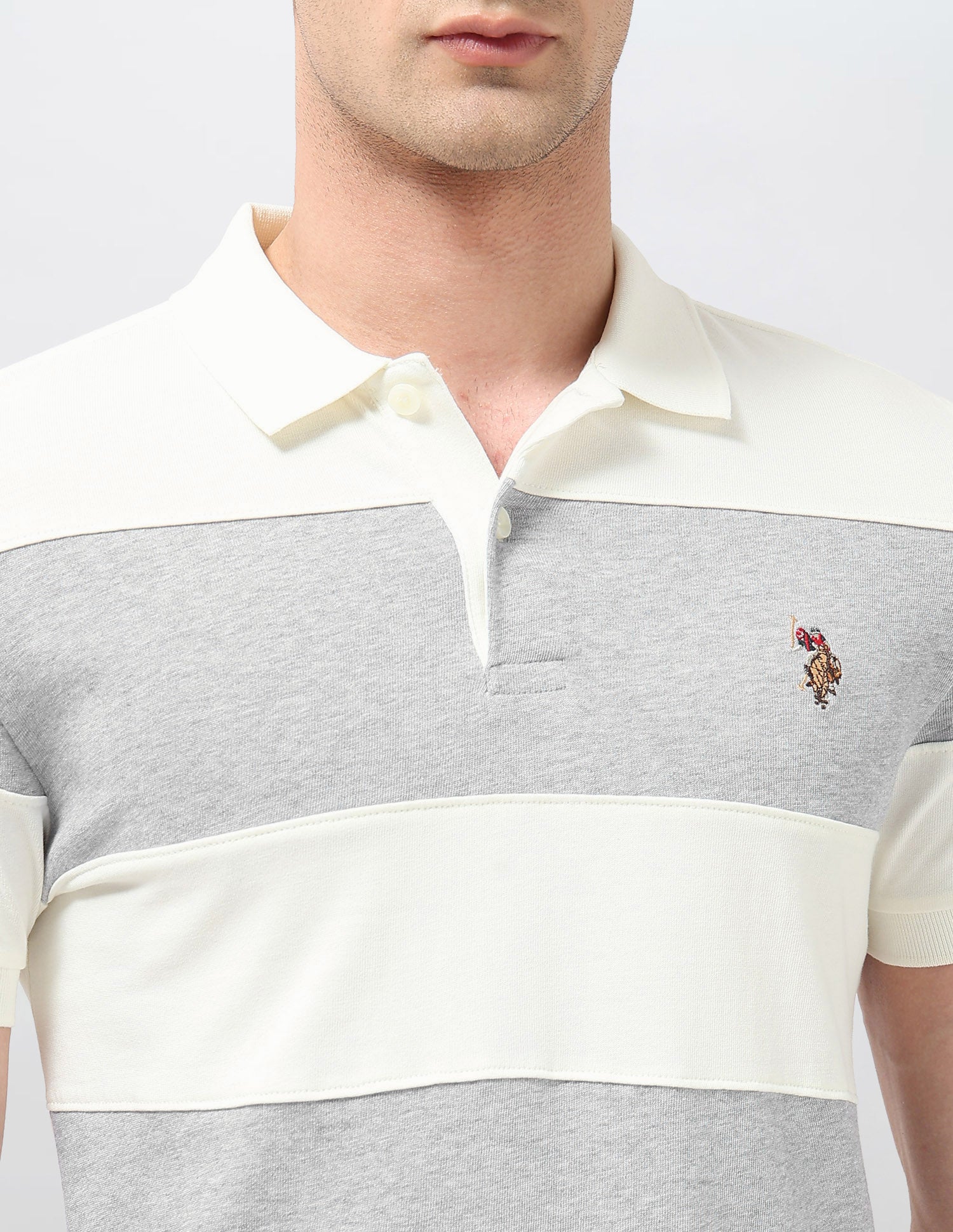 Colourblocked Regular Fit Polo Shirt Grey - U.S. POLO ASSN. | Large