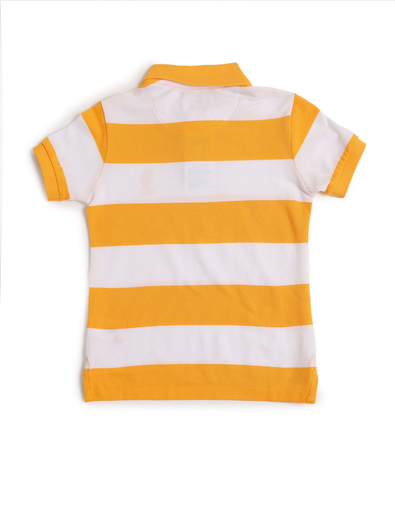 Boys Horizontal Striped Regular Fit Polo Shirt Orange - U.S. POLO ASSN. | Large