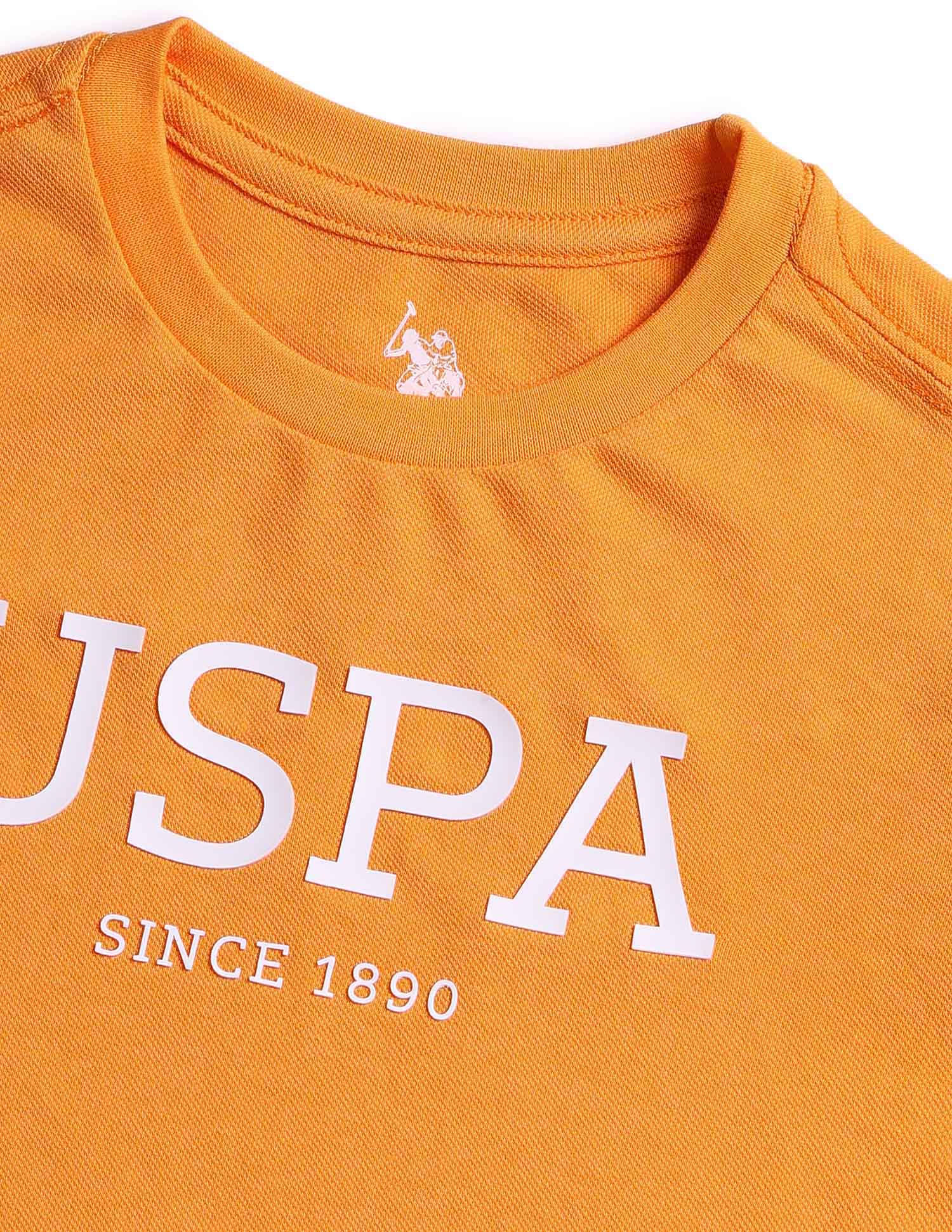 Boys Regular Fit Brand Printed T-Shirt Orange - U.S. POLO ASSN. | Large