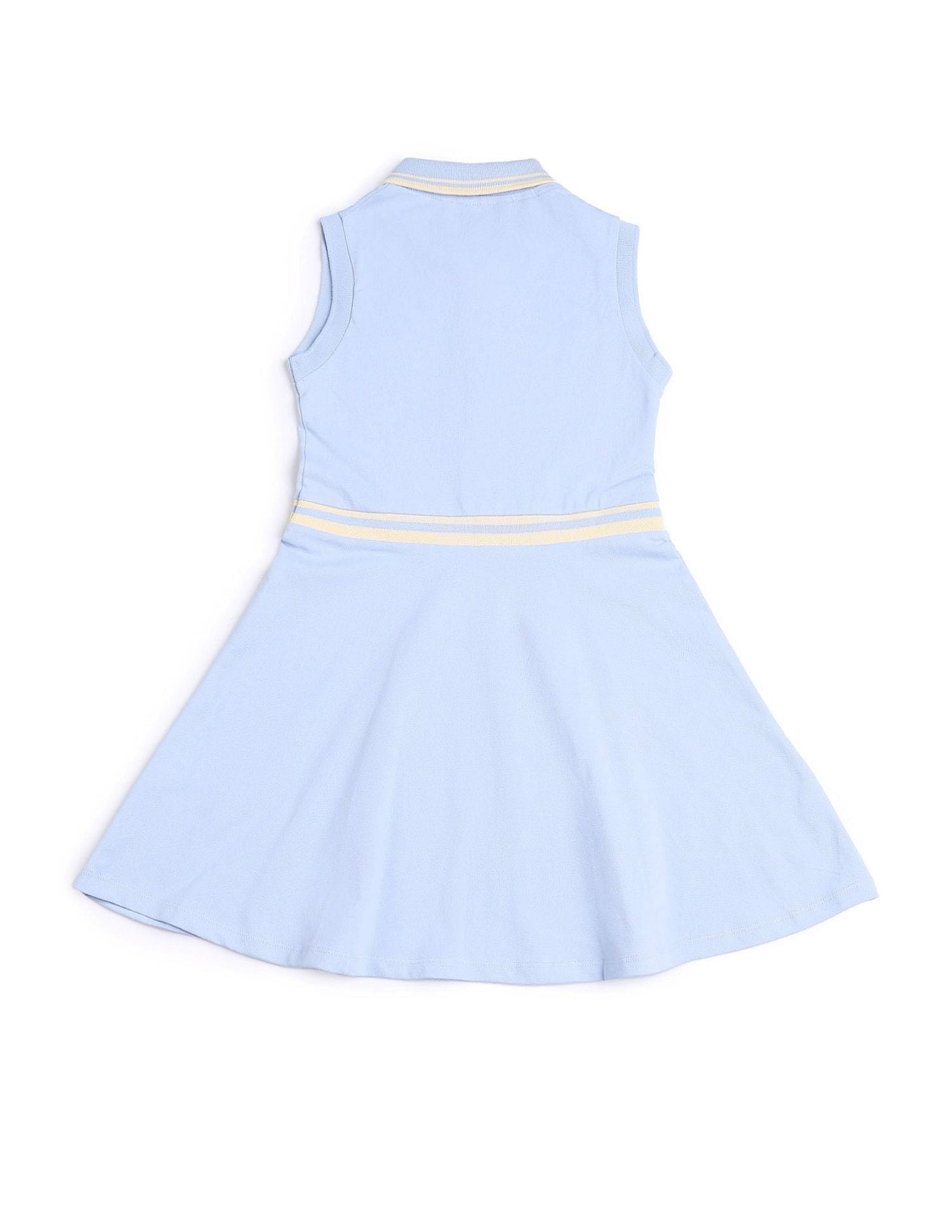 Girls Solid Skater Dress Light Blue - U.S. POLO ASSN. | Large