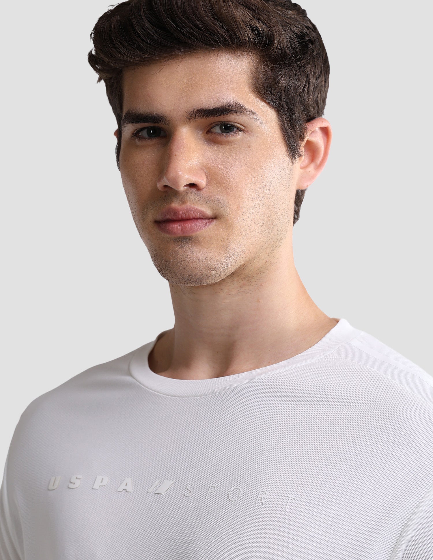 Solid Slim Fit Active T-Shirt White - U.S. Polo Assn. India | Large