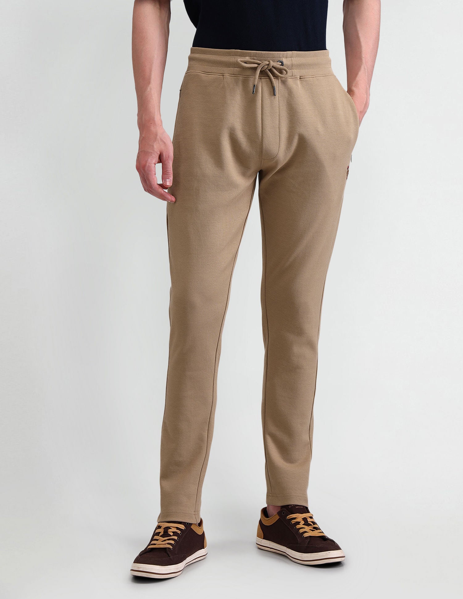 Solid Regular Fit Track Pants Beige - U.S. POLO ASSN. | Large