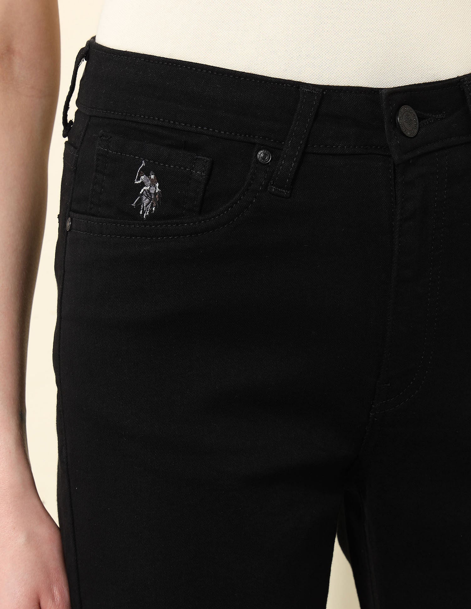 High Rise Super Skinny Fit Jeans Jet Black - U.S. Polo Assn. India | Large