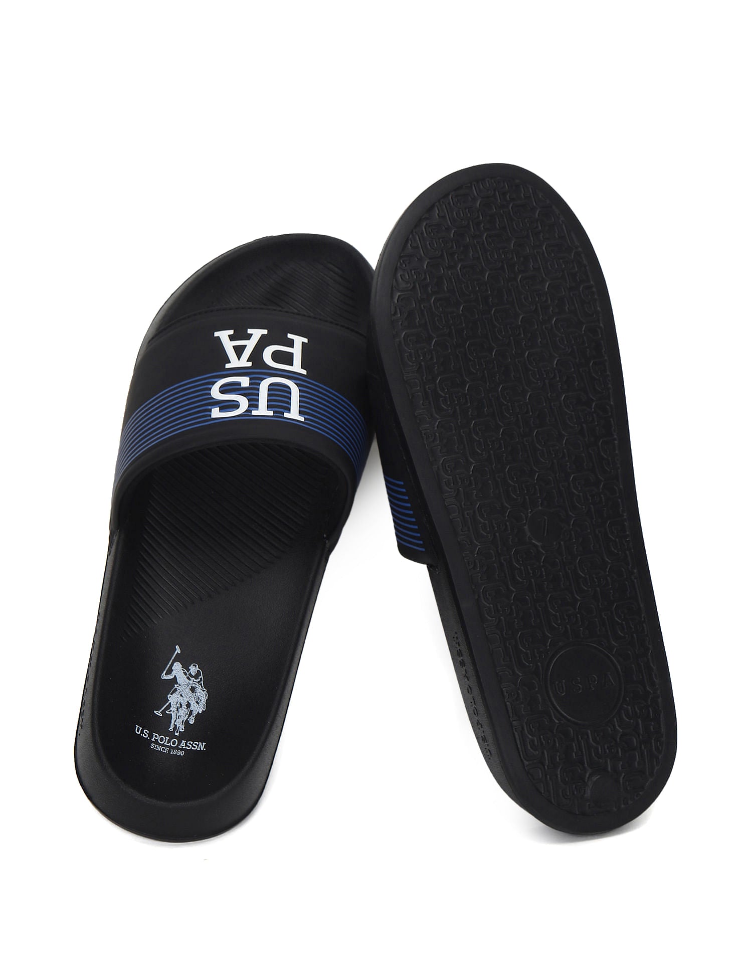 Open Toe Logo Beesley 4.0 Slides Black - U.S. Polo Assn. India | Large