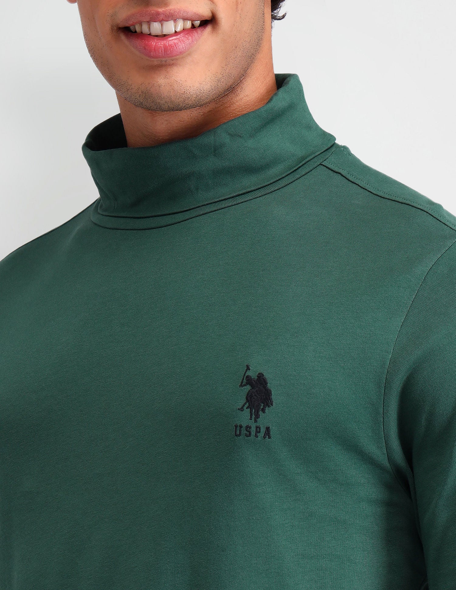 Outdoor Muscle Fit Solid T-Shirt Dark Green - U.S. POLO ASSN. | Large