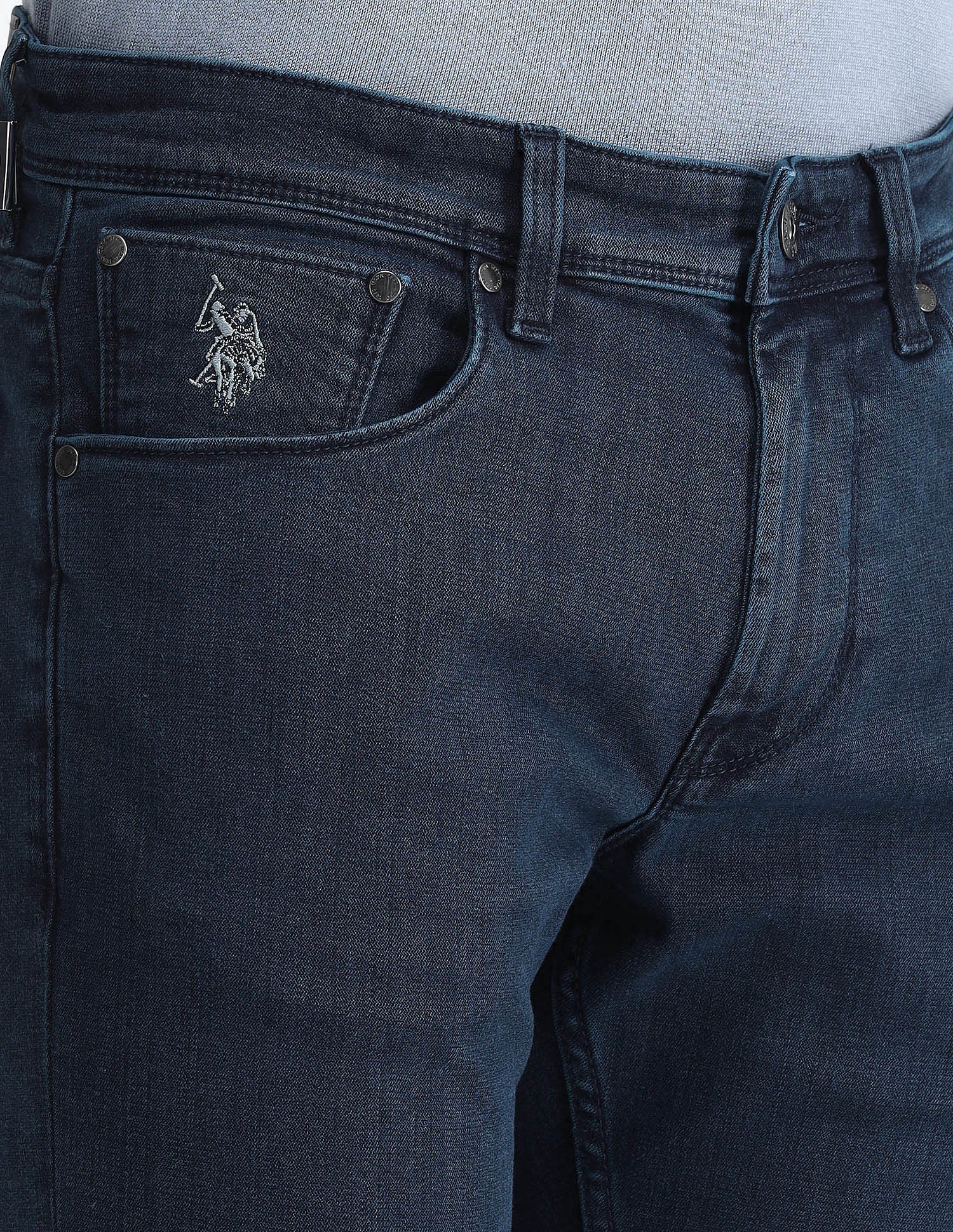 Brandon Slim Tapered Fit Blue Jeans Blue - U.S. Polo Assn. India | Large