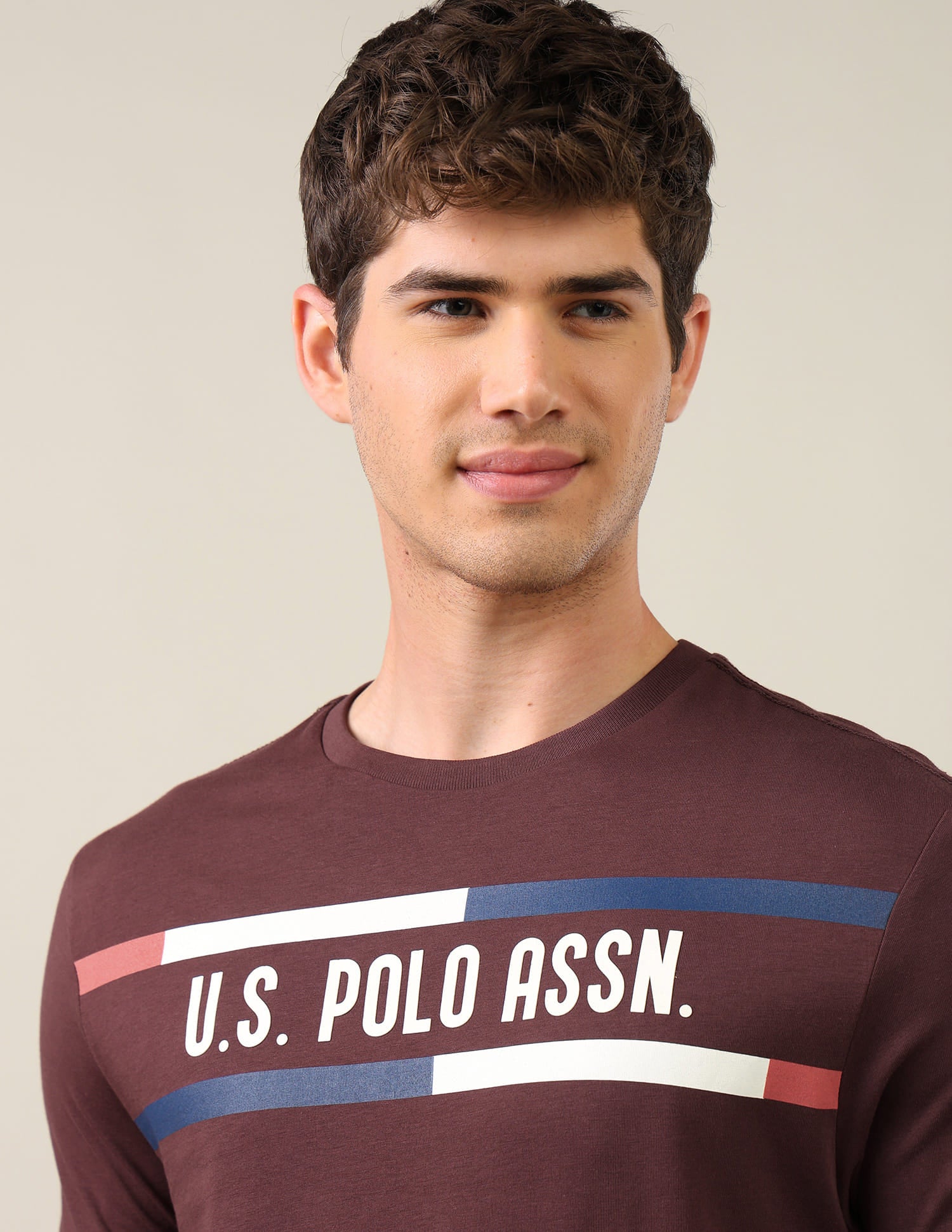 Brand Printed Regular Fit T-Shirt Red - U.S. Polo Assn. India | Large