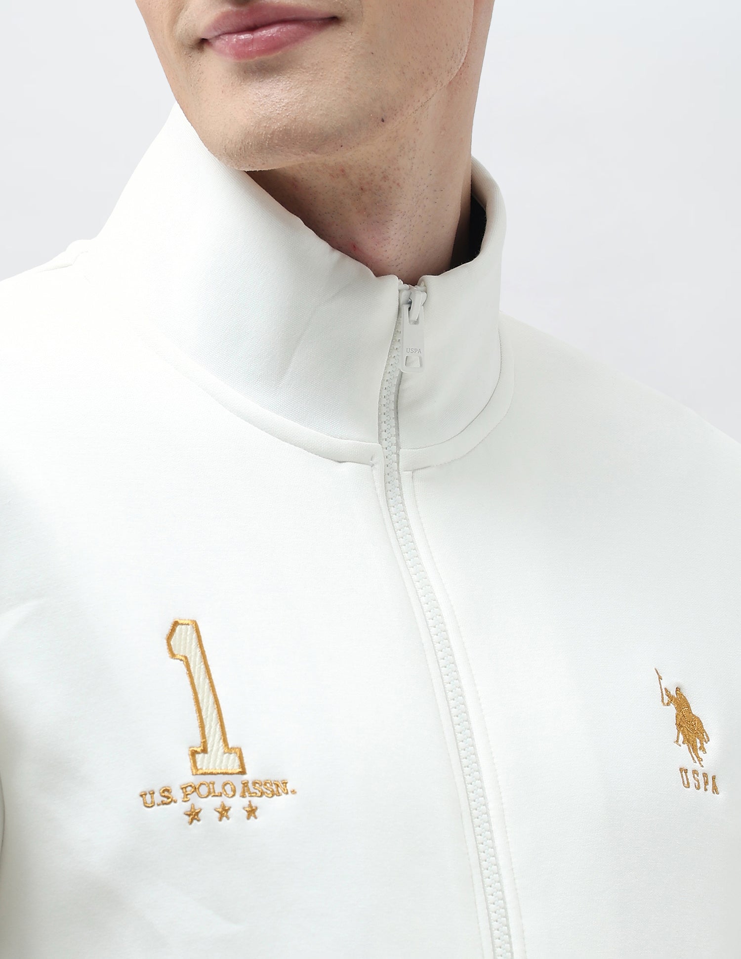 Numeric Brand Embroidered Sweatshirt Off White - U.S. POLO ASSN. | Large