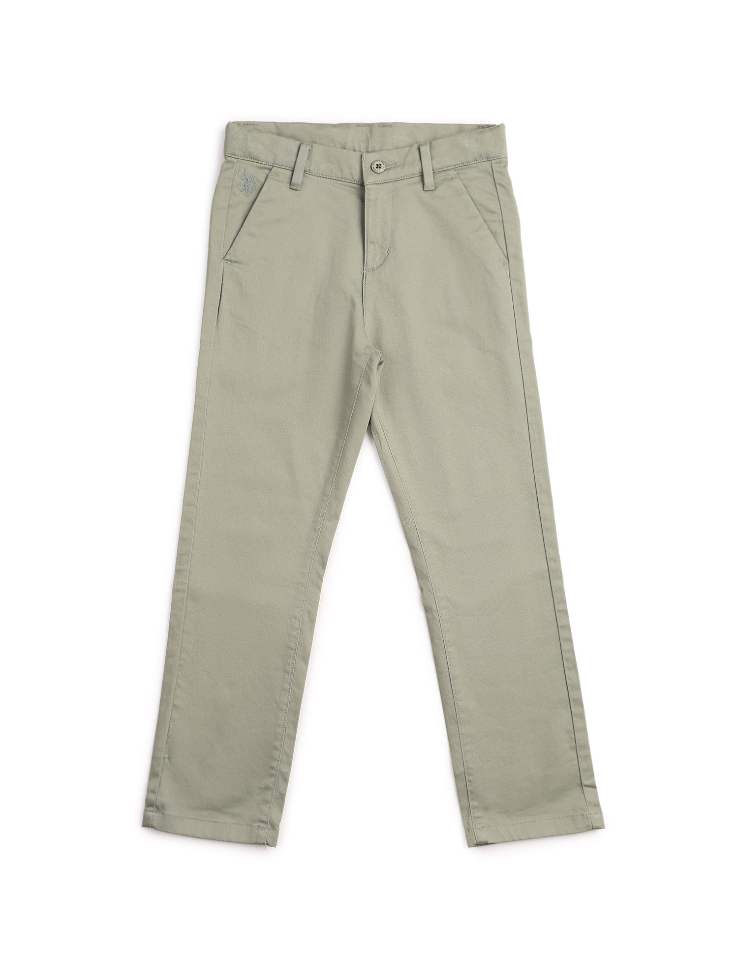 Boys Slim Fit Solid Trousers Mint - U.S. POLO ASSN. | Large