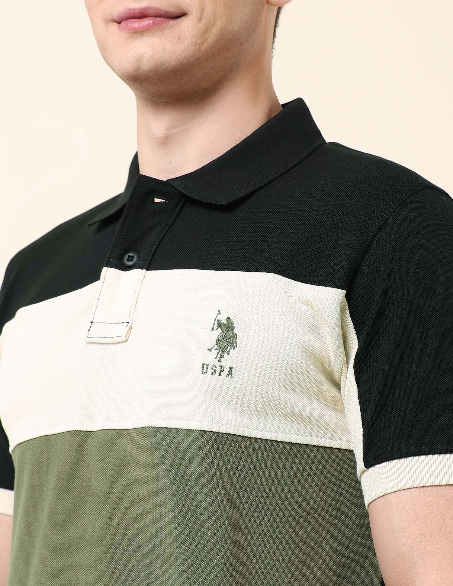 Colourblocked Classic Polo Shirt Black - U.S. Polo Assn. India | Large