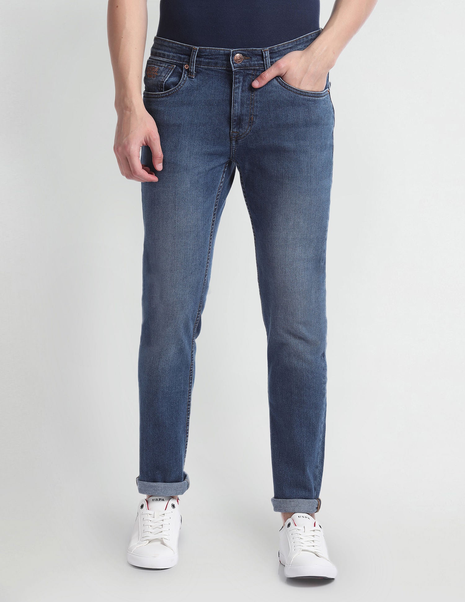 Brandon Slim Tapered Blue Jeans Blue - U.S. Polo Assn. India | Large