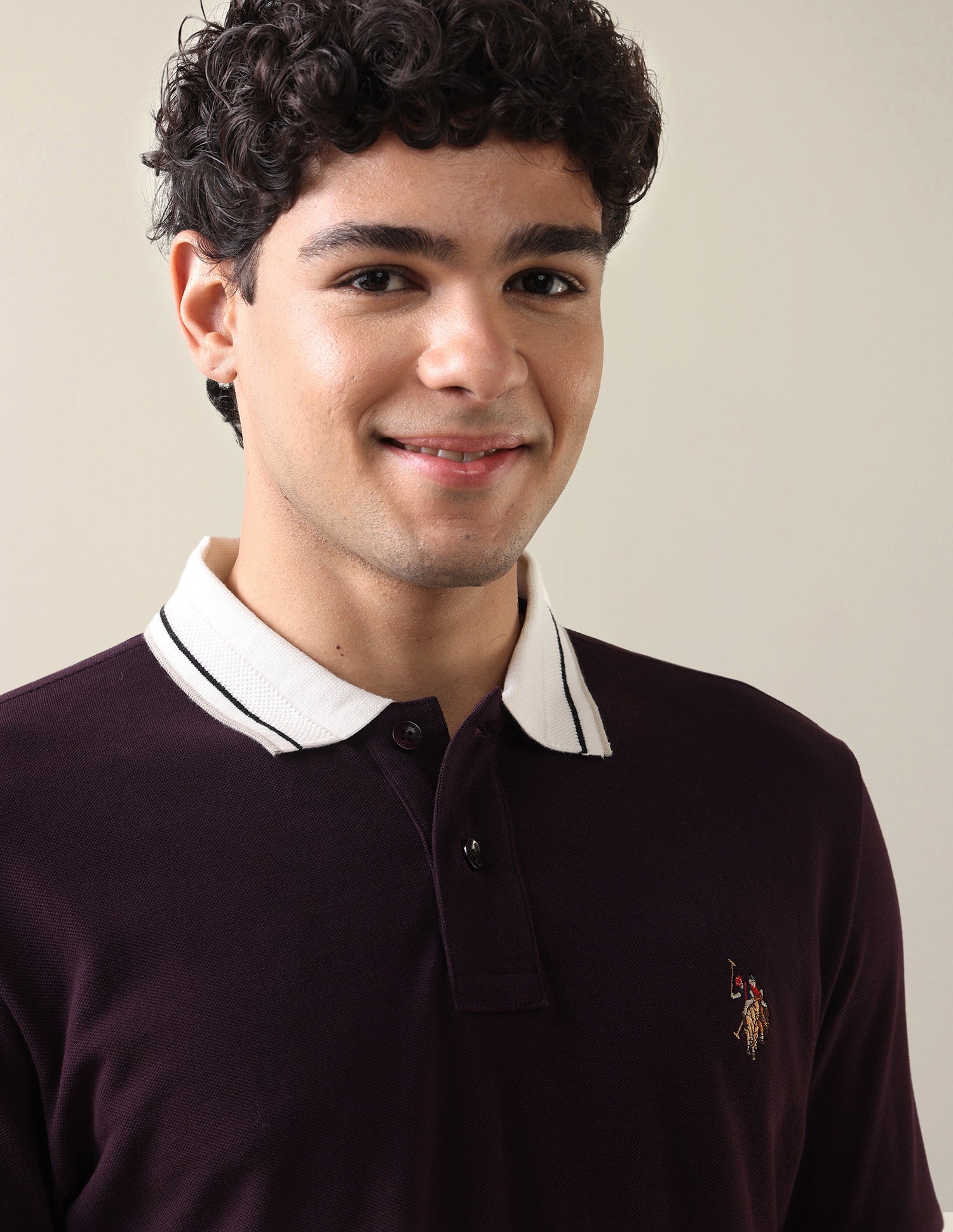 Solid Slim Fit Polo Shirt Purple - U.S. Polo Assn. India | Large