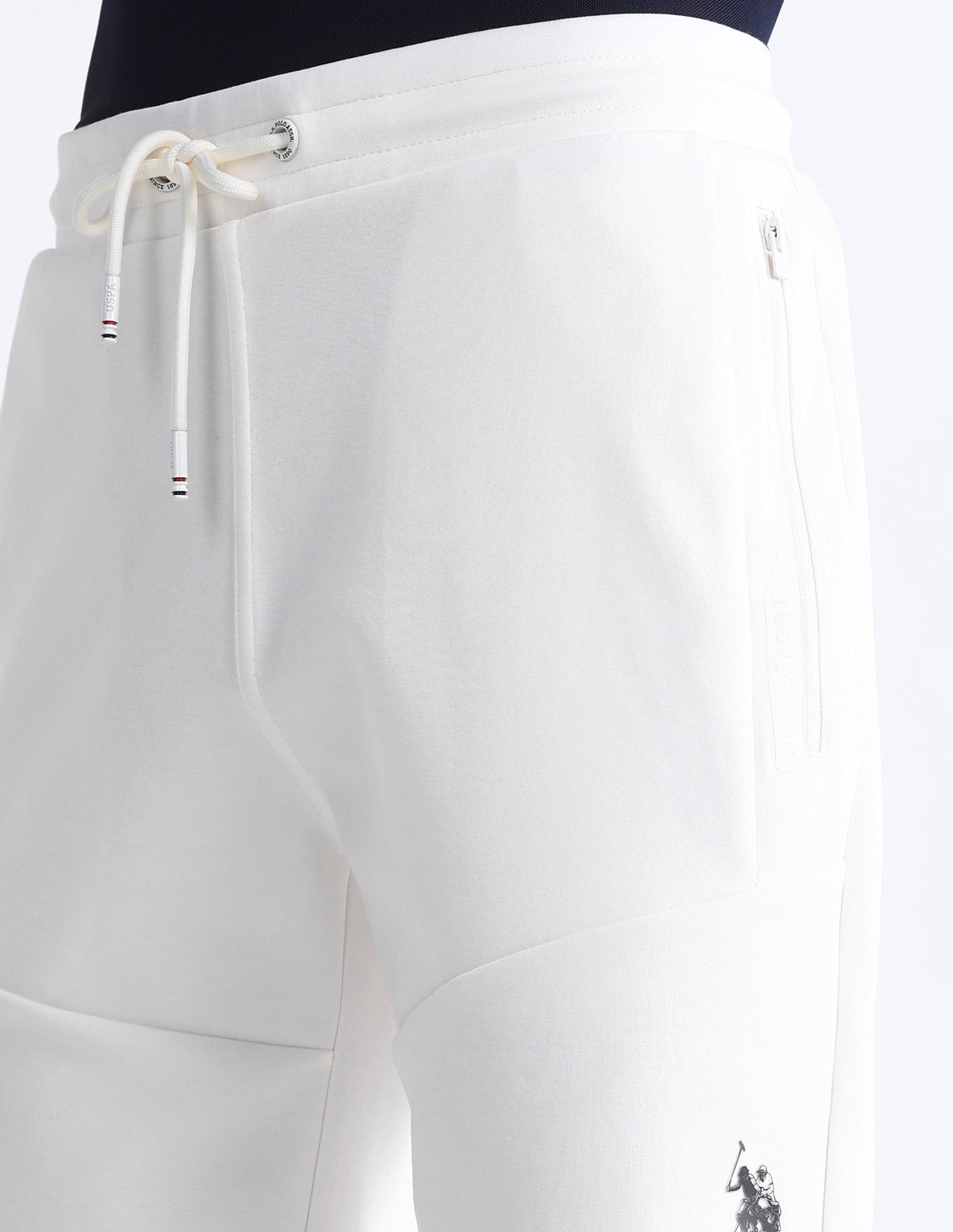 Slim Fit Solid Active Shorts White - U.S. Polo Assn. India | Large