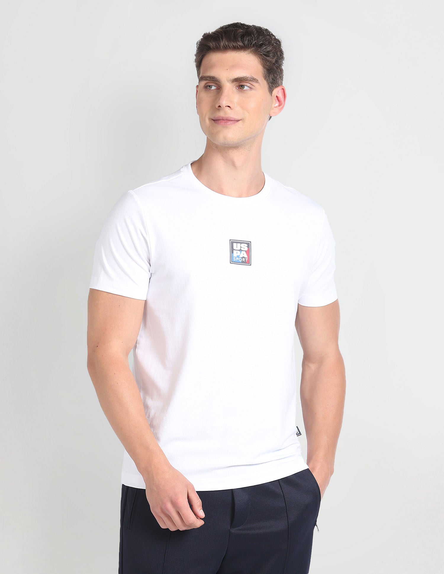Slim Fit Solid T-Shirt White - U.S. Polo Assn. India | Large