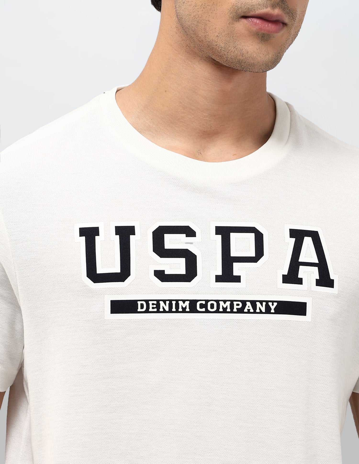 Brand Printed Regular Fit T-Shirt Off White - U.S. POLO ASSN. | Large