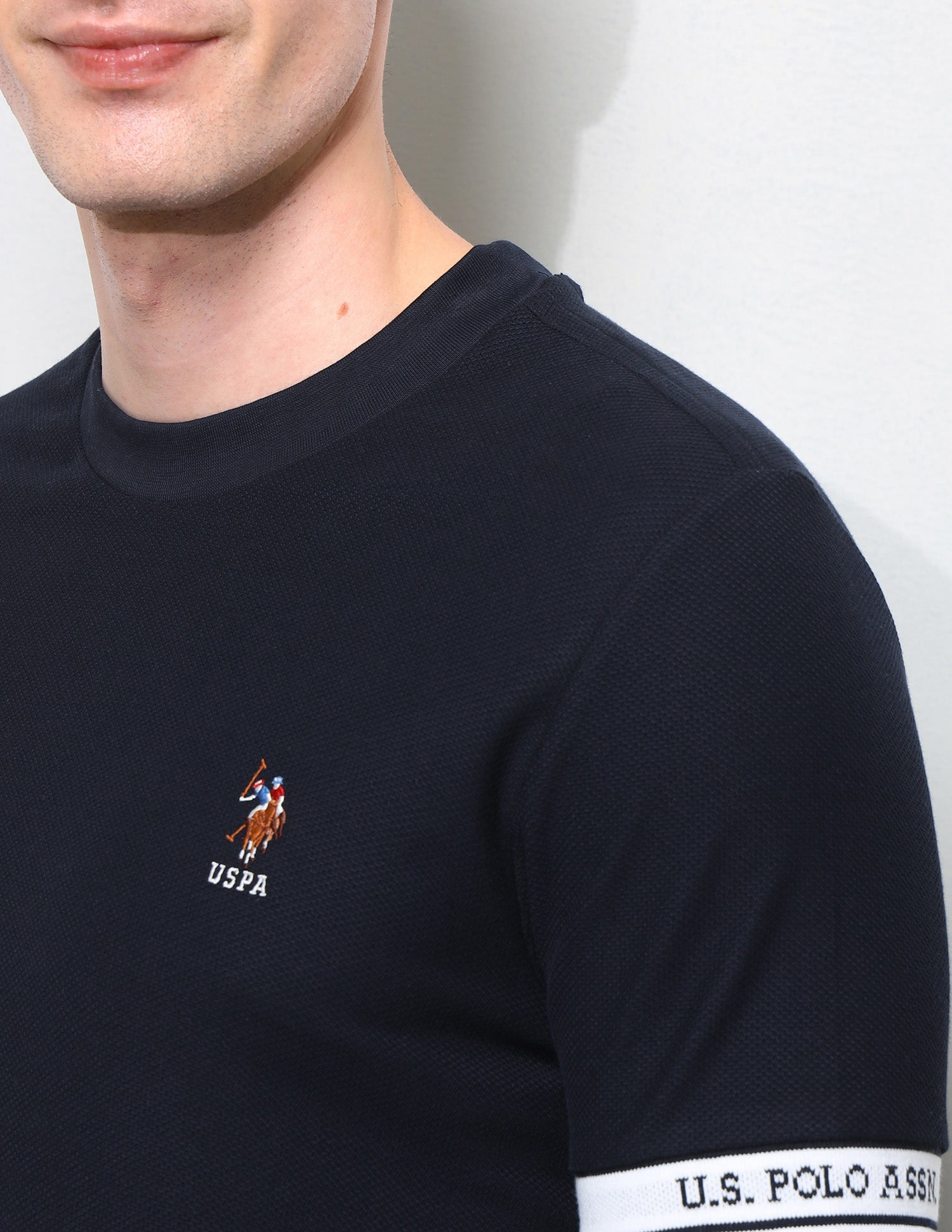 Solid Slim Fit T-Shirt Navy - U.S. Polo Assn. India | Large
